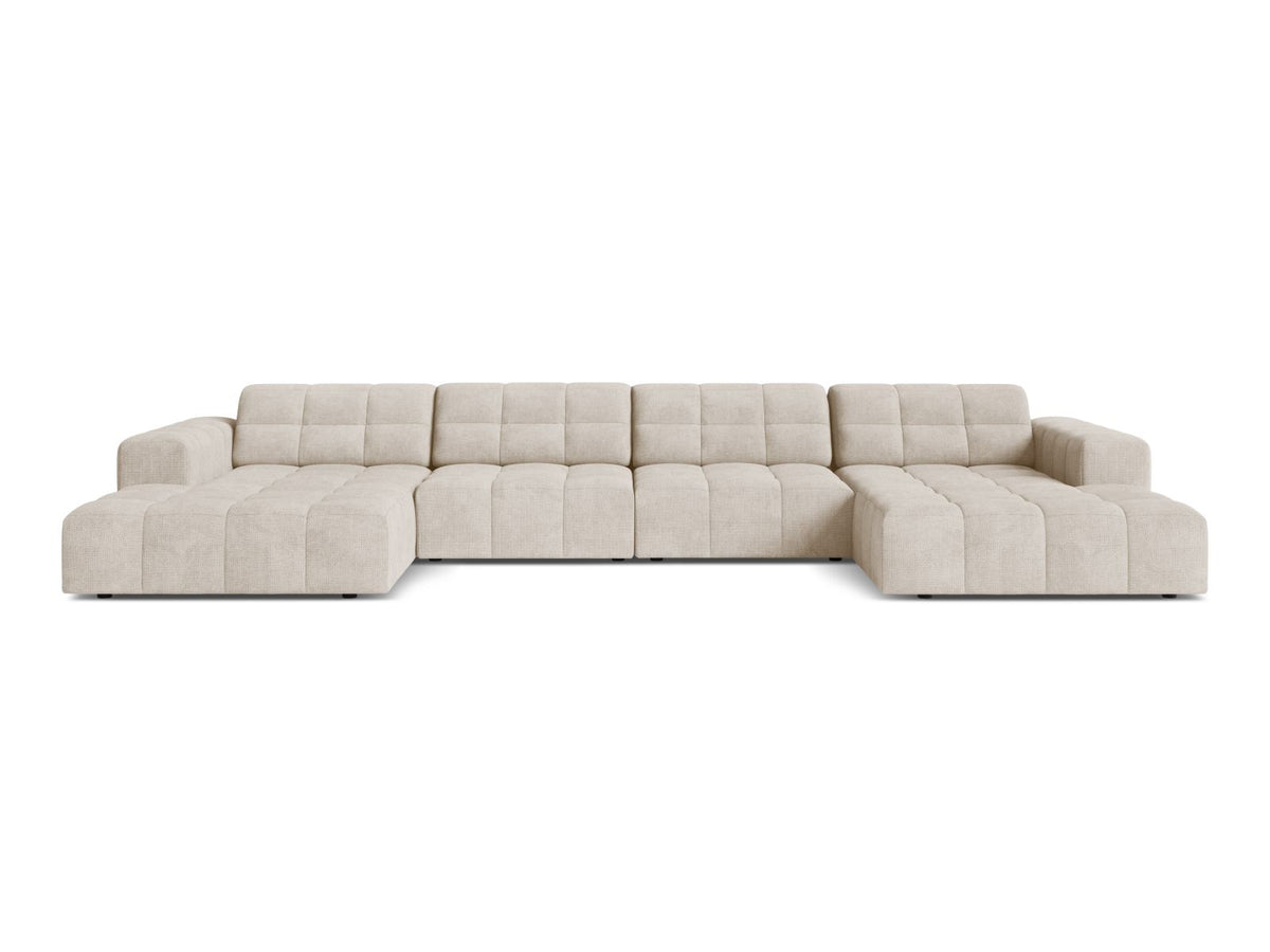 Sofa panoramiczna 6-osobowa JENNIFER jasnobeżowy szenil – Micadoni