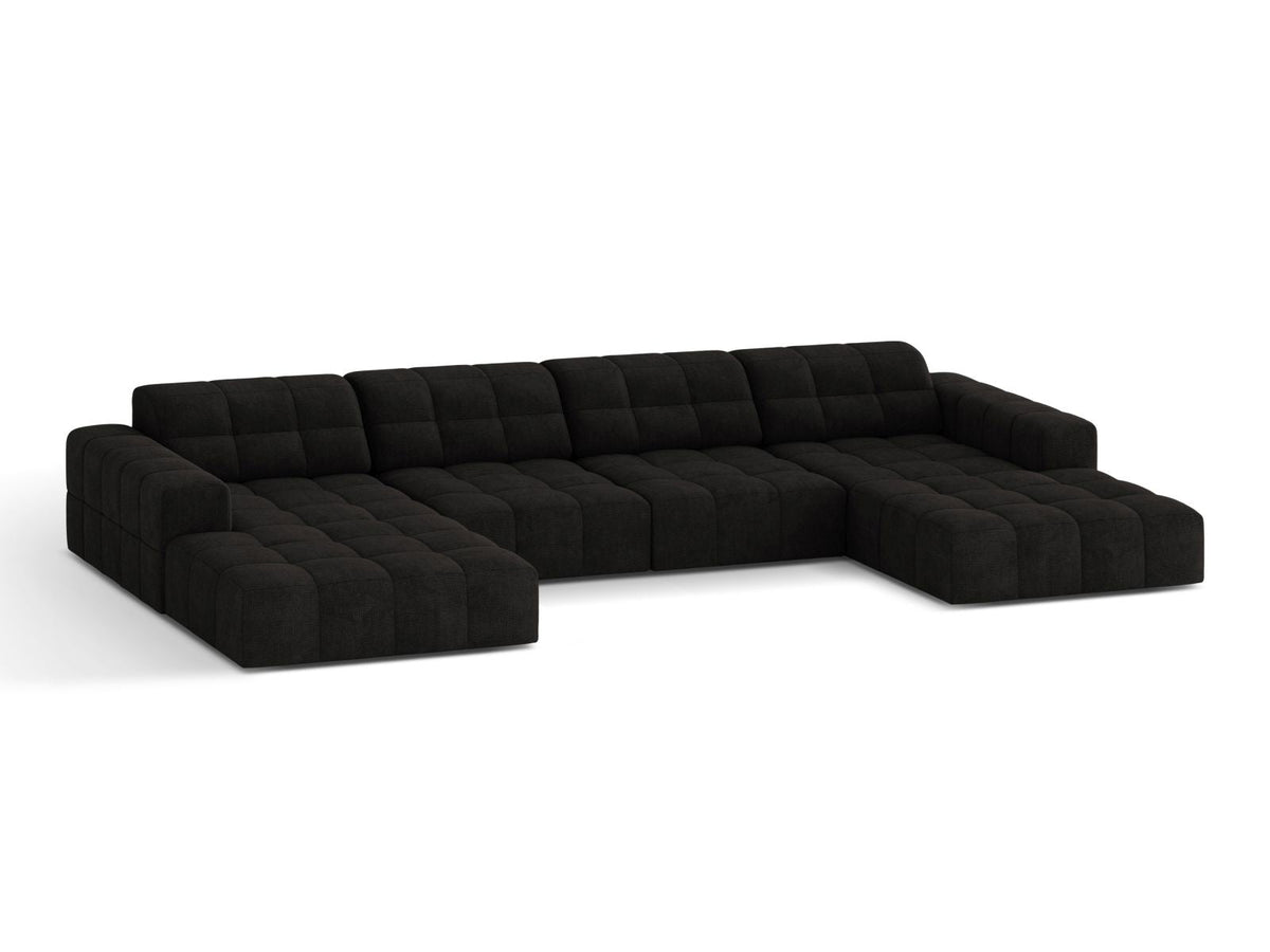 Sofa panoramiczna 6-osobowa JENNIFER antracytowy szenil – ujęcie boczne