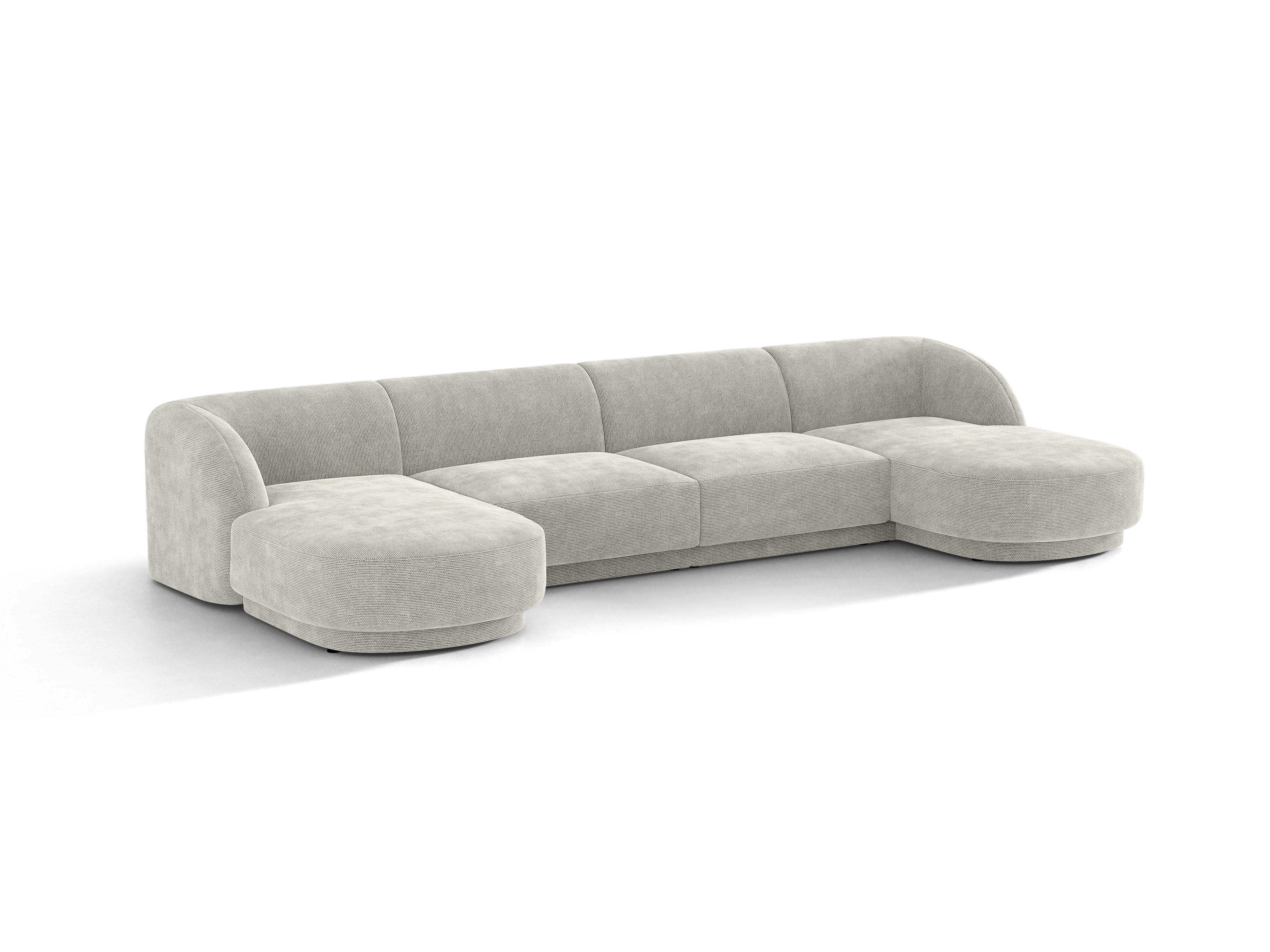 Narożnik w kształcie U MILEY szary szenil do salonu