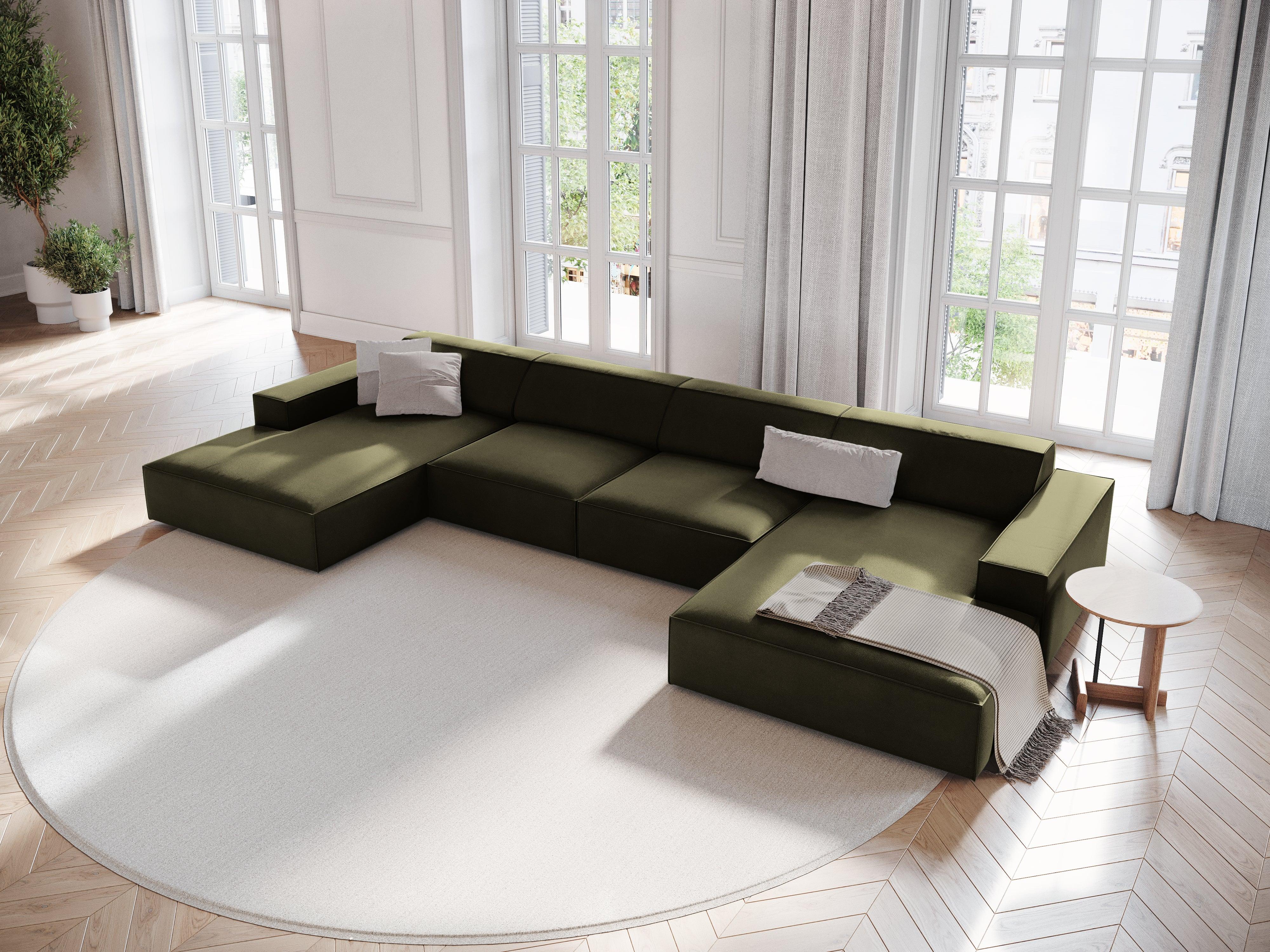 Sofa panoramiczna aksamitna JODIE zielony Micadoni Eye on Design