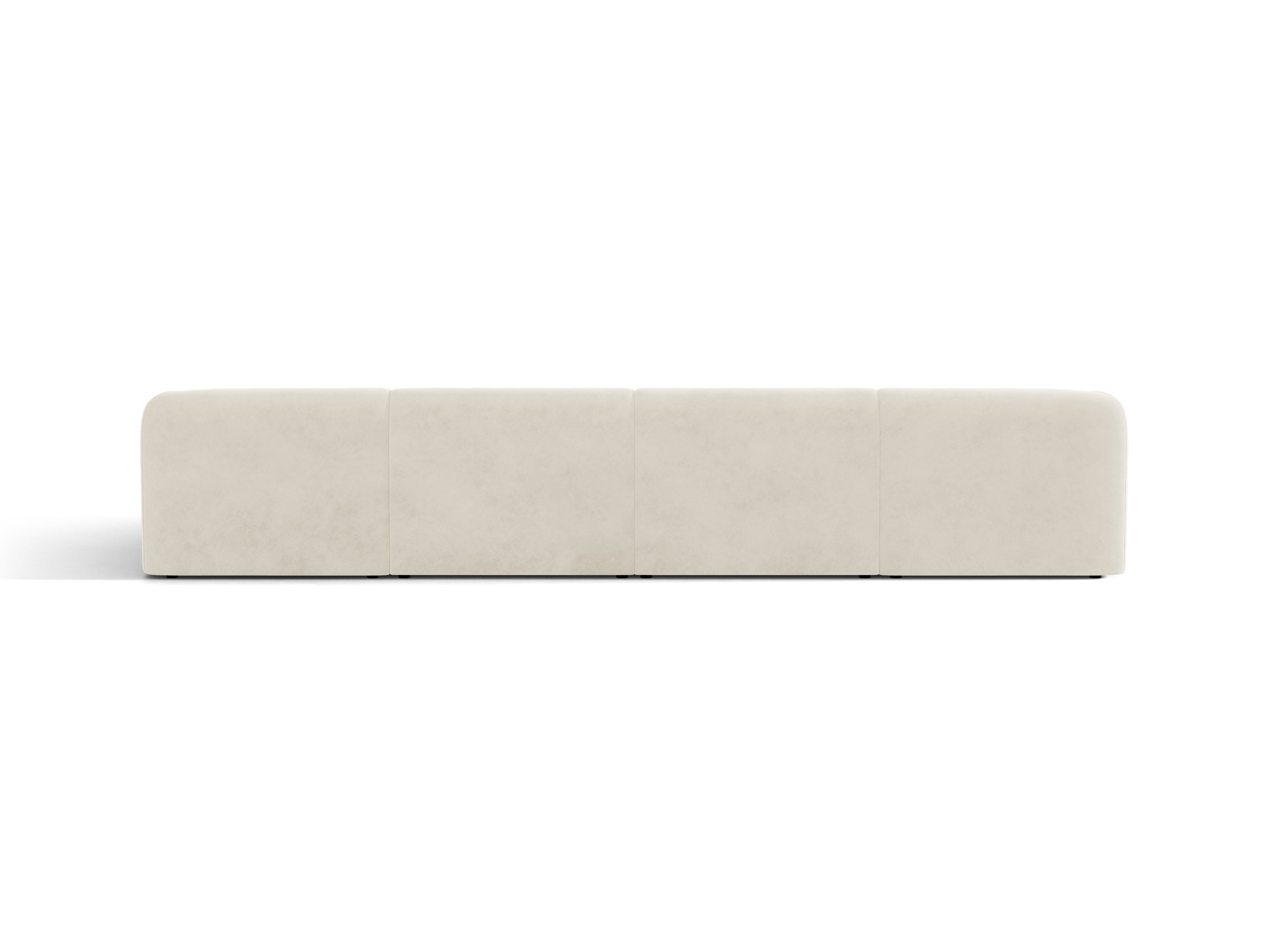 Velvet panoramic corner sofa for 5 people MILEY beige