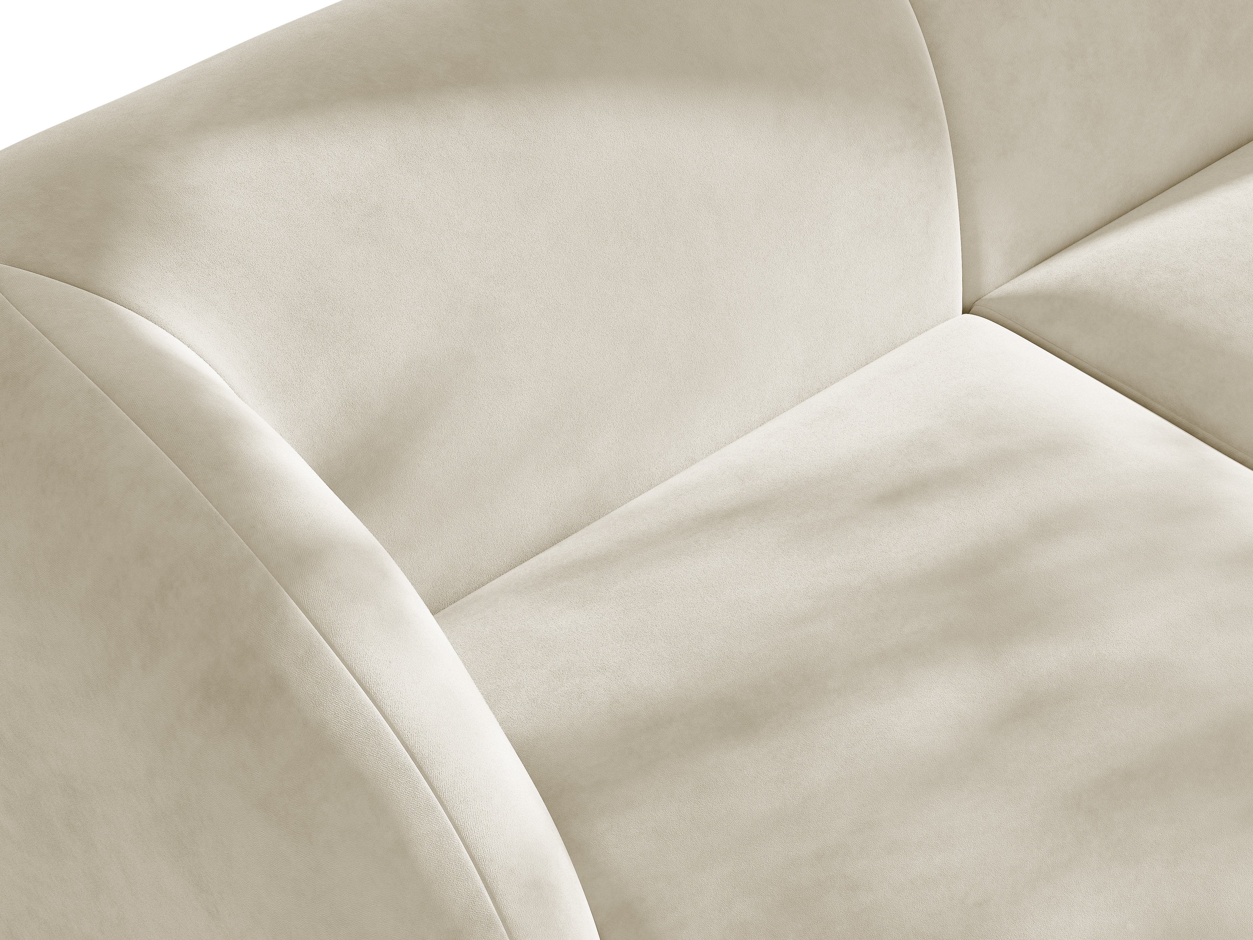 Velvet panoramic corner sofa for 5 people MILEY beige