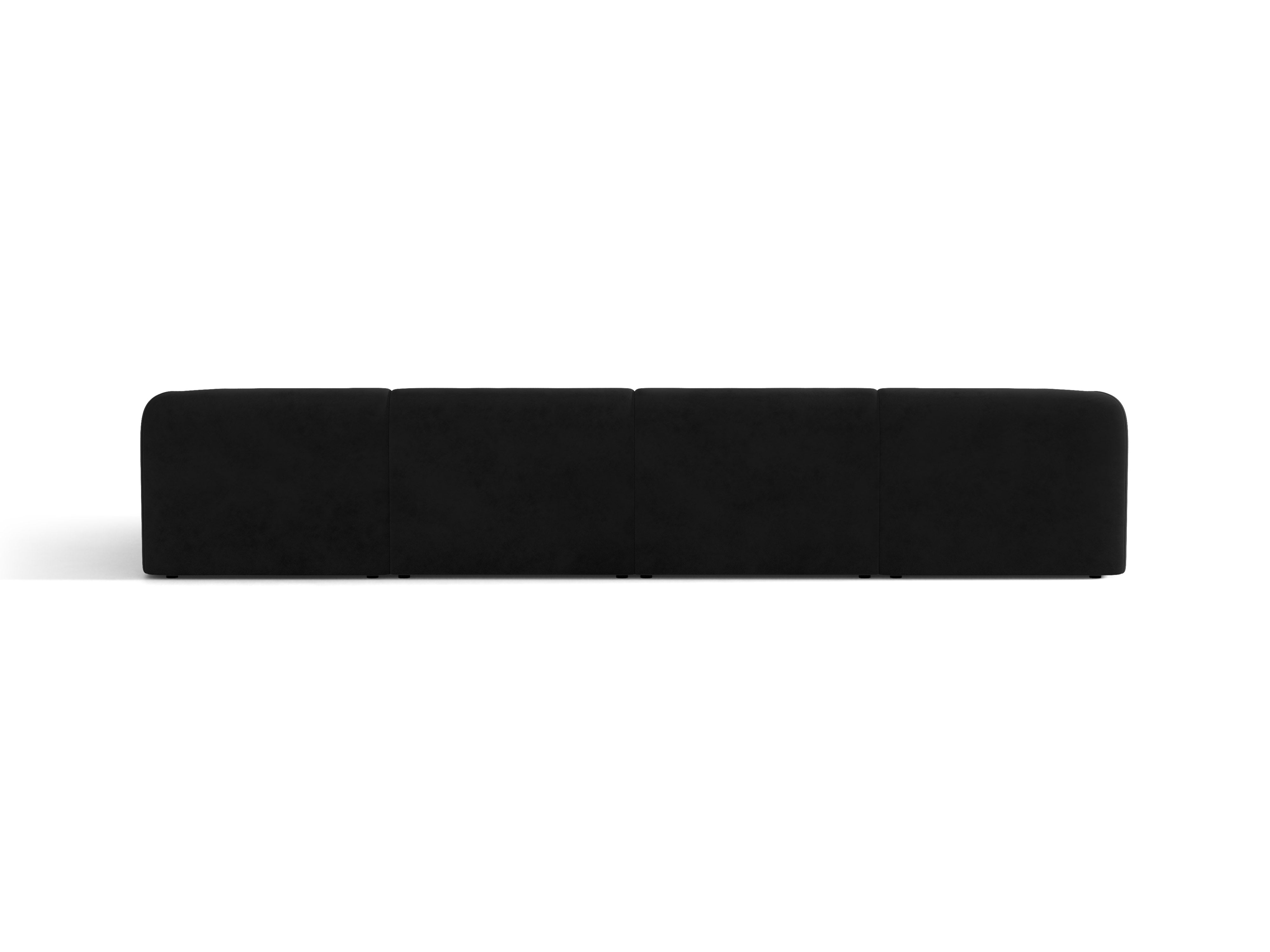 Velvet panoramic corner sofa for 5 people MILEY black