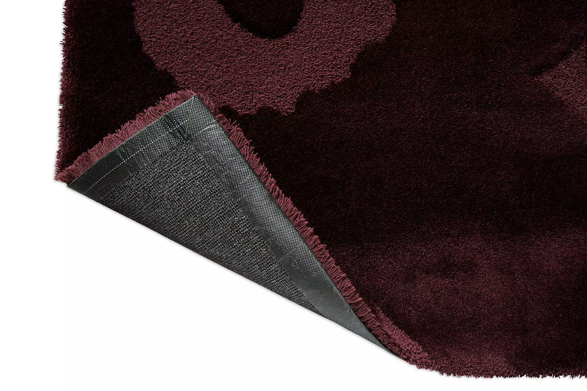 UNIKKO wool rug in black and burgundy