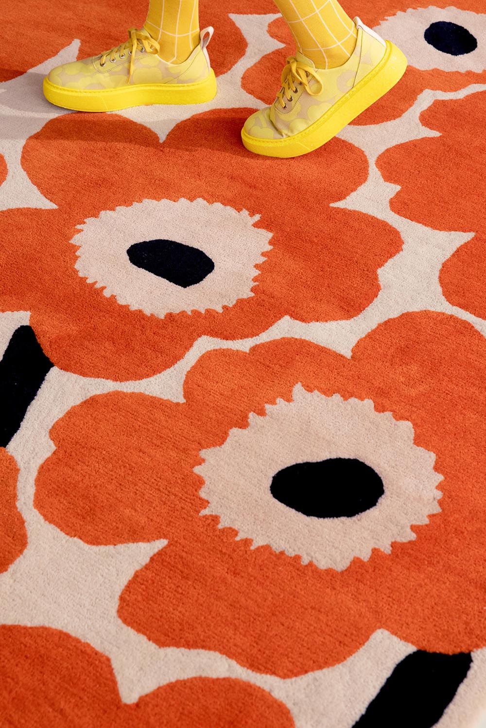 Wollteppich einzigartiger beige-orange
