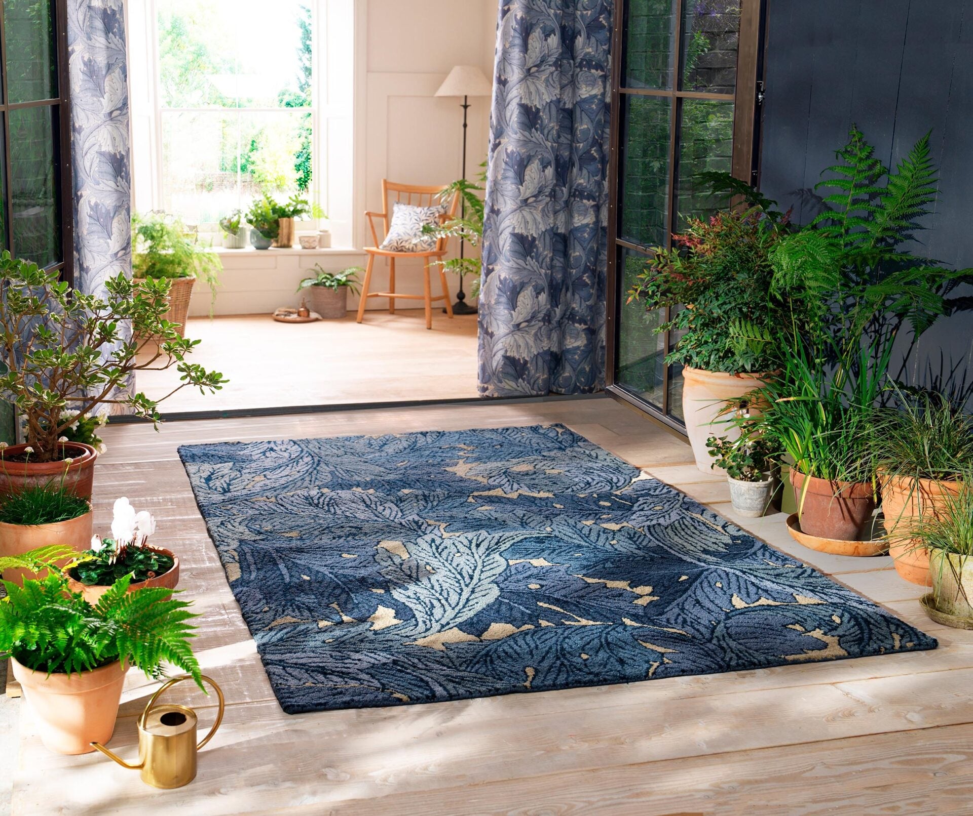 Outdoor-Teppich ACANTHUS INDIGO blau