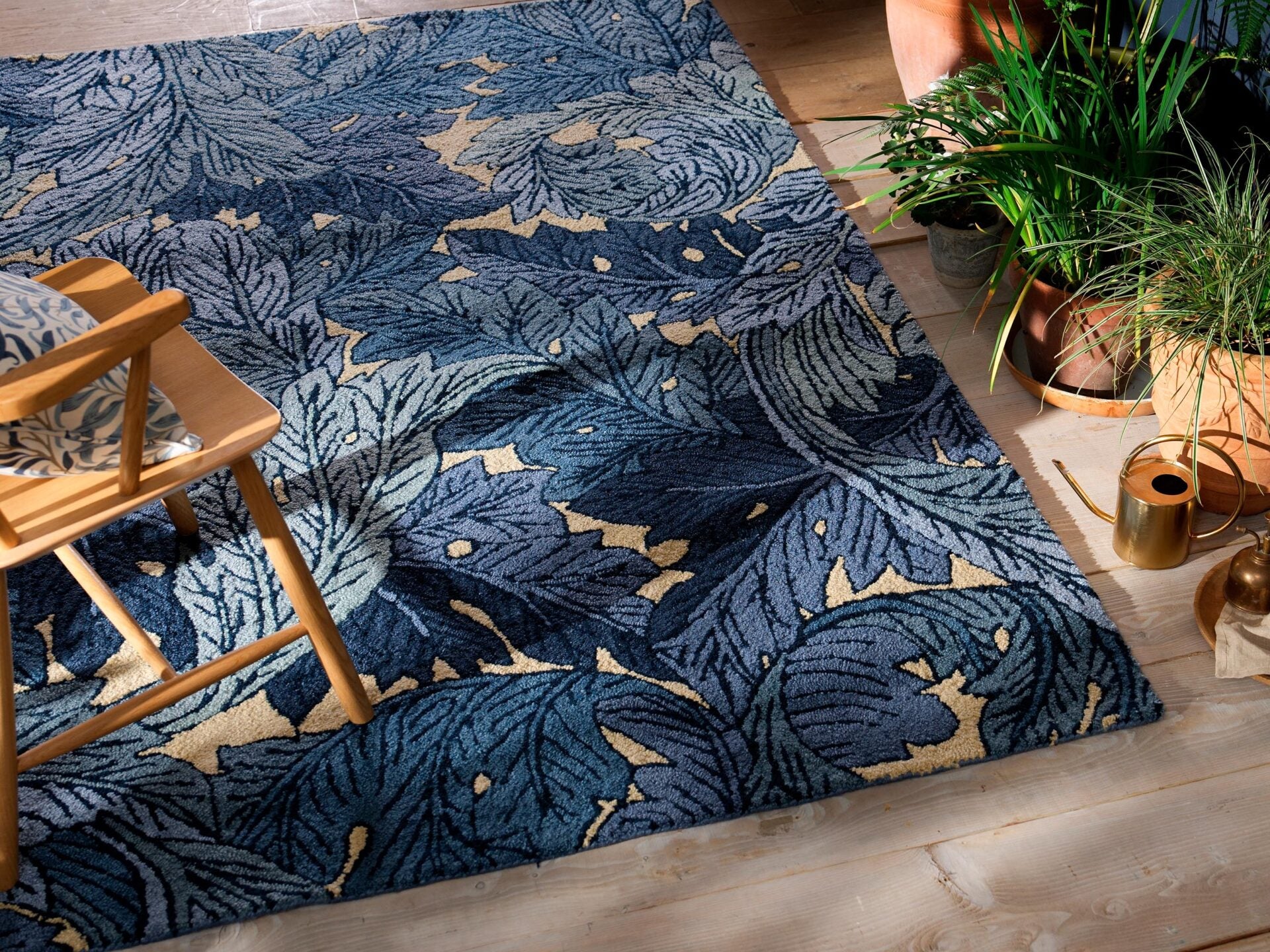 Outdoor-Teppich ACANTHUS INDIGO blau