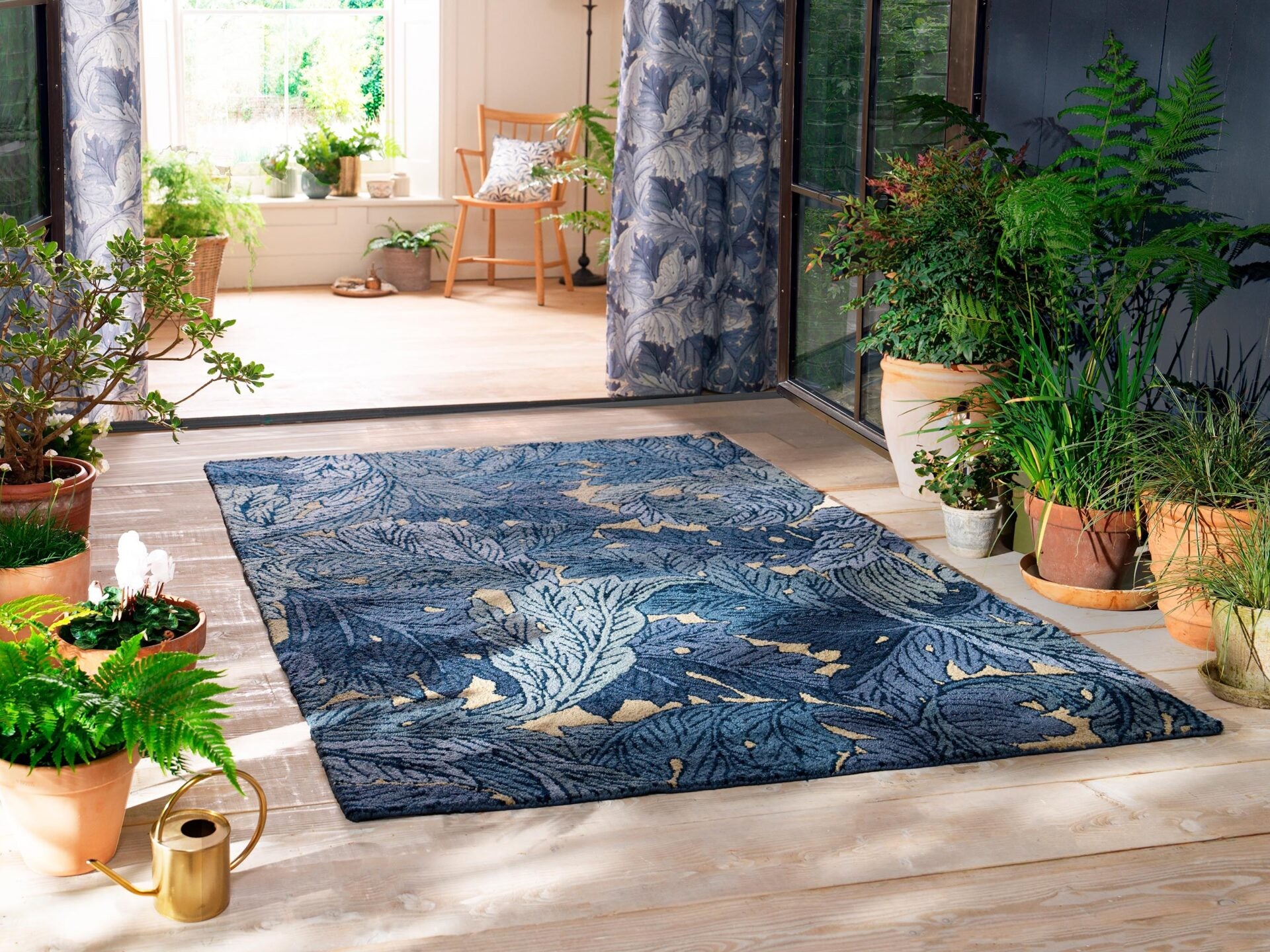 Outdoor-Teppich ACANTHUS INDIGO blau