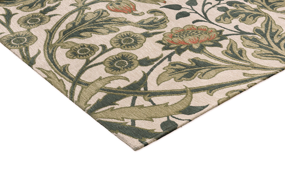 HIACINTH NATURAL beige rug with green