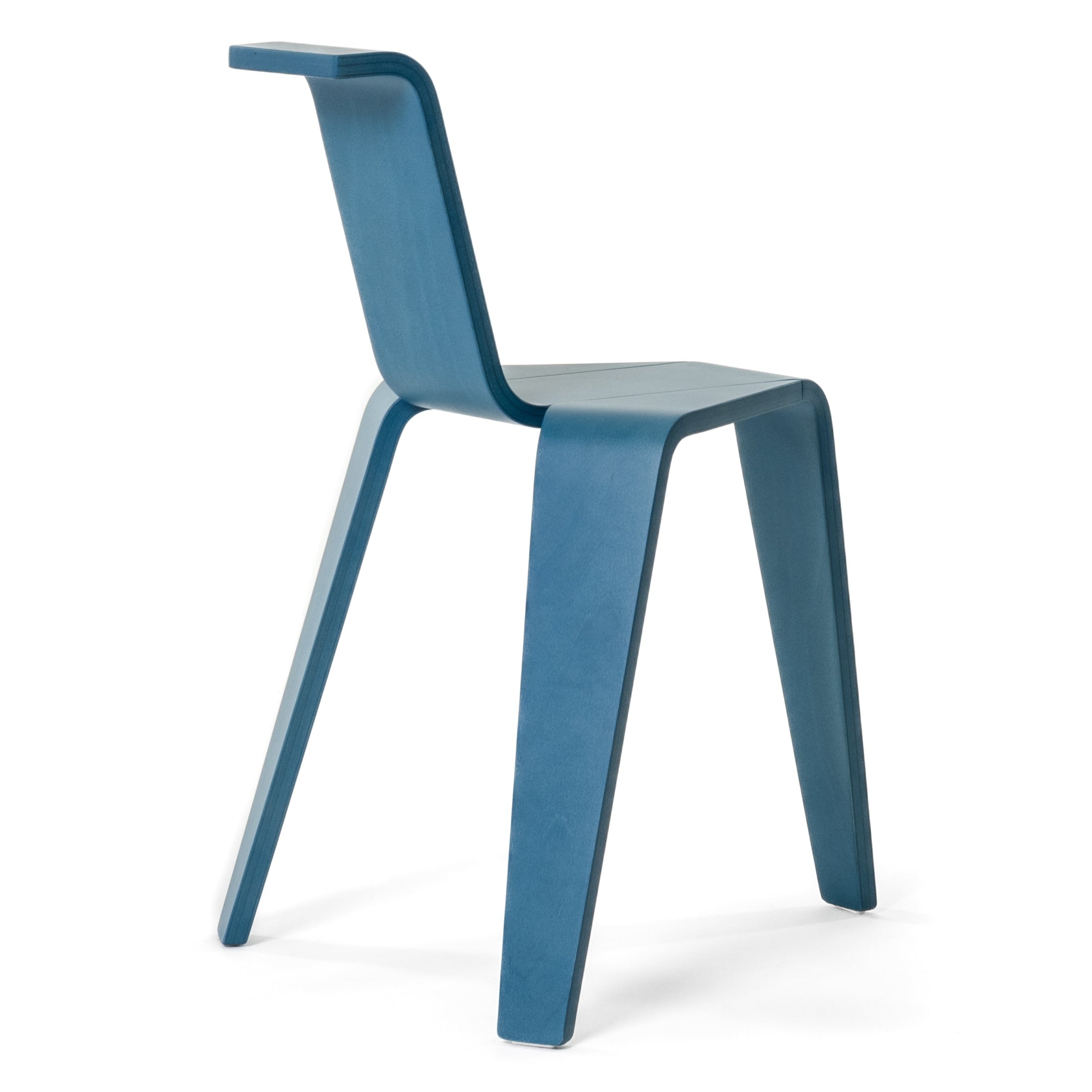 AKA Stuhl Blau Buchenholz
