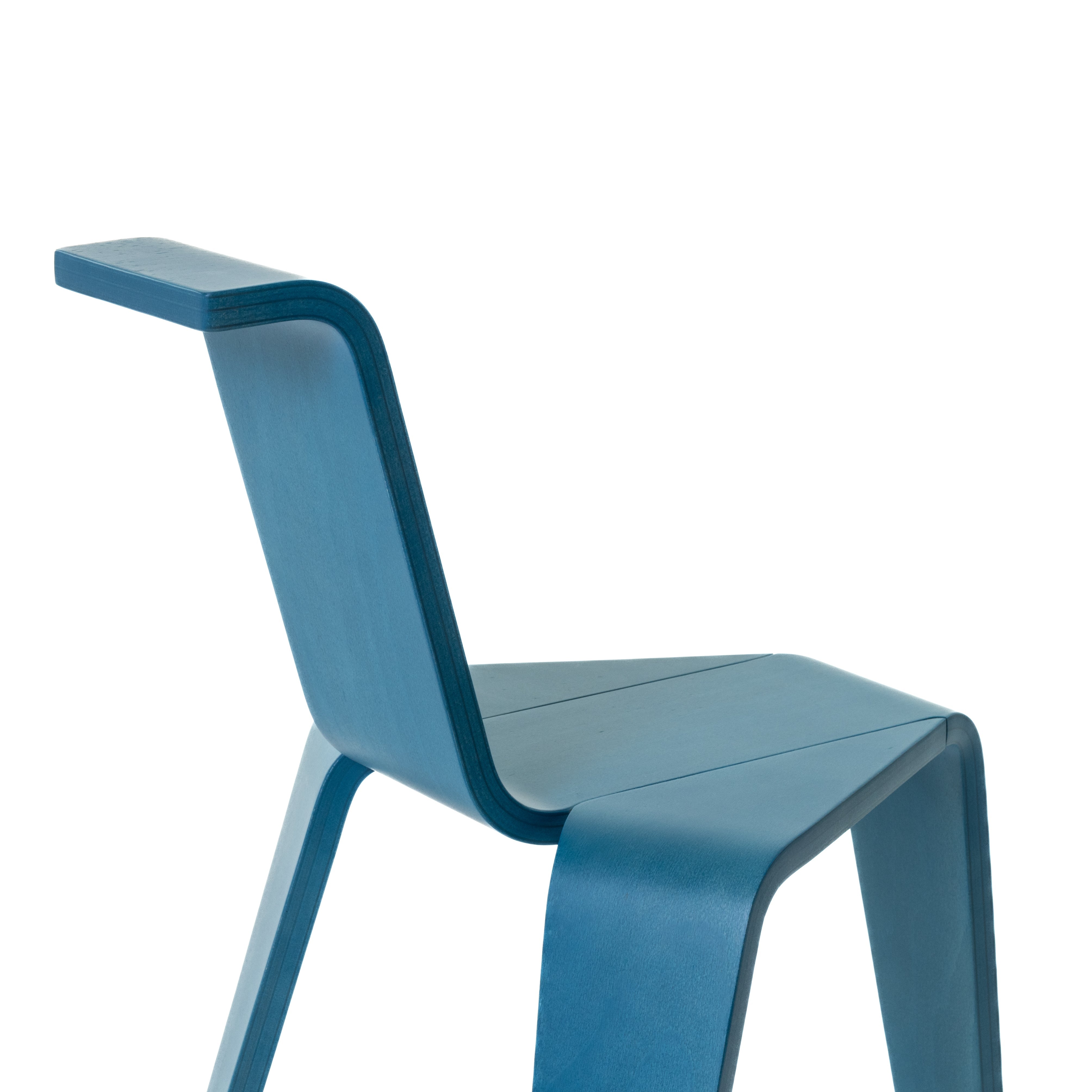 AKA Stuhl Blau Buchenholz