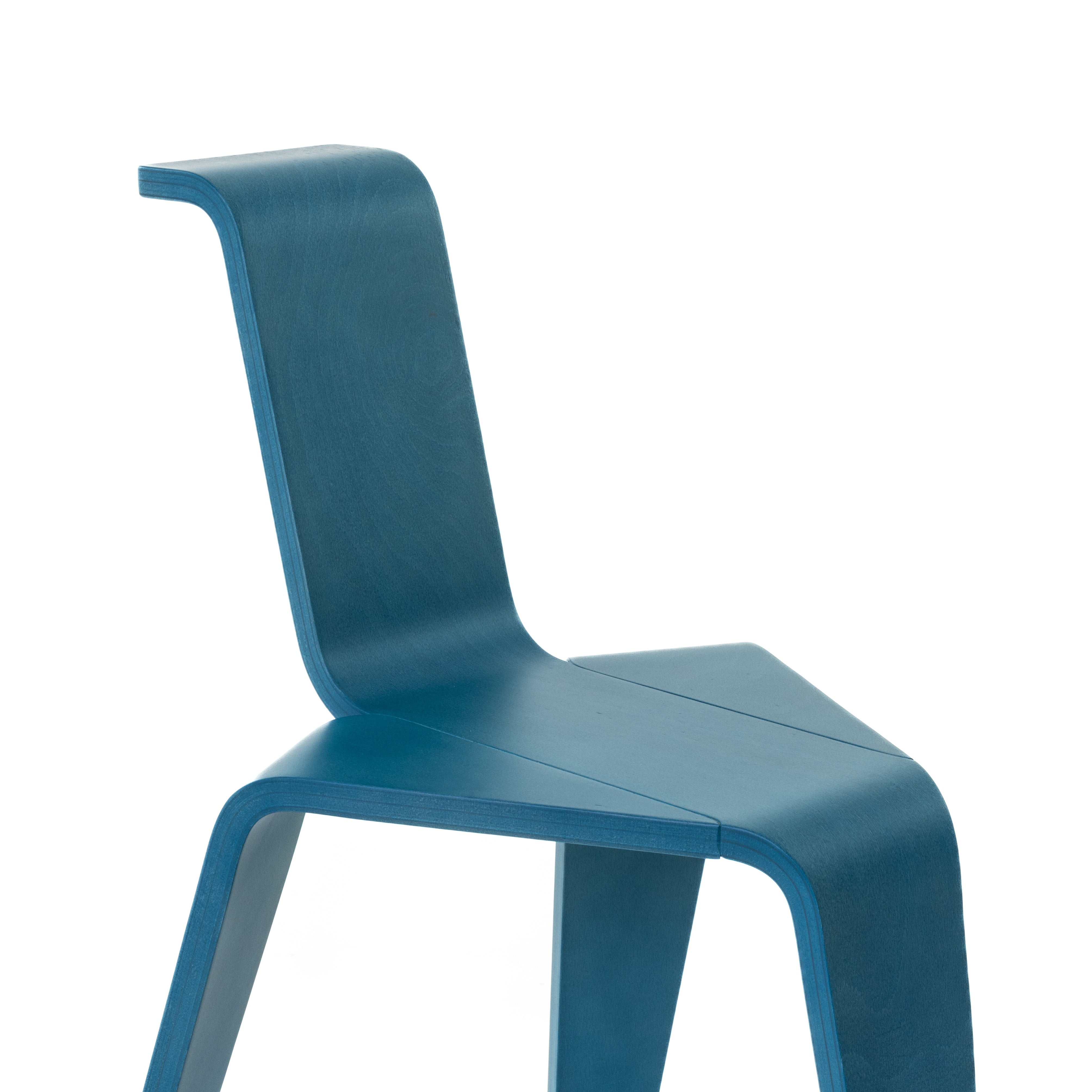 AKA Stuhl Blau Buchenholz