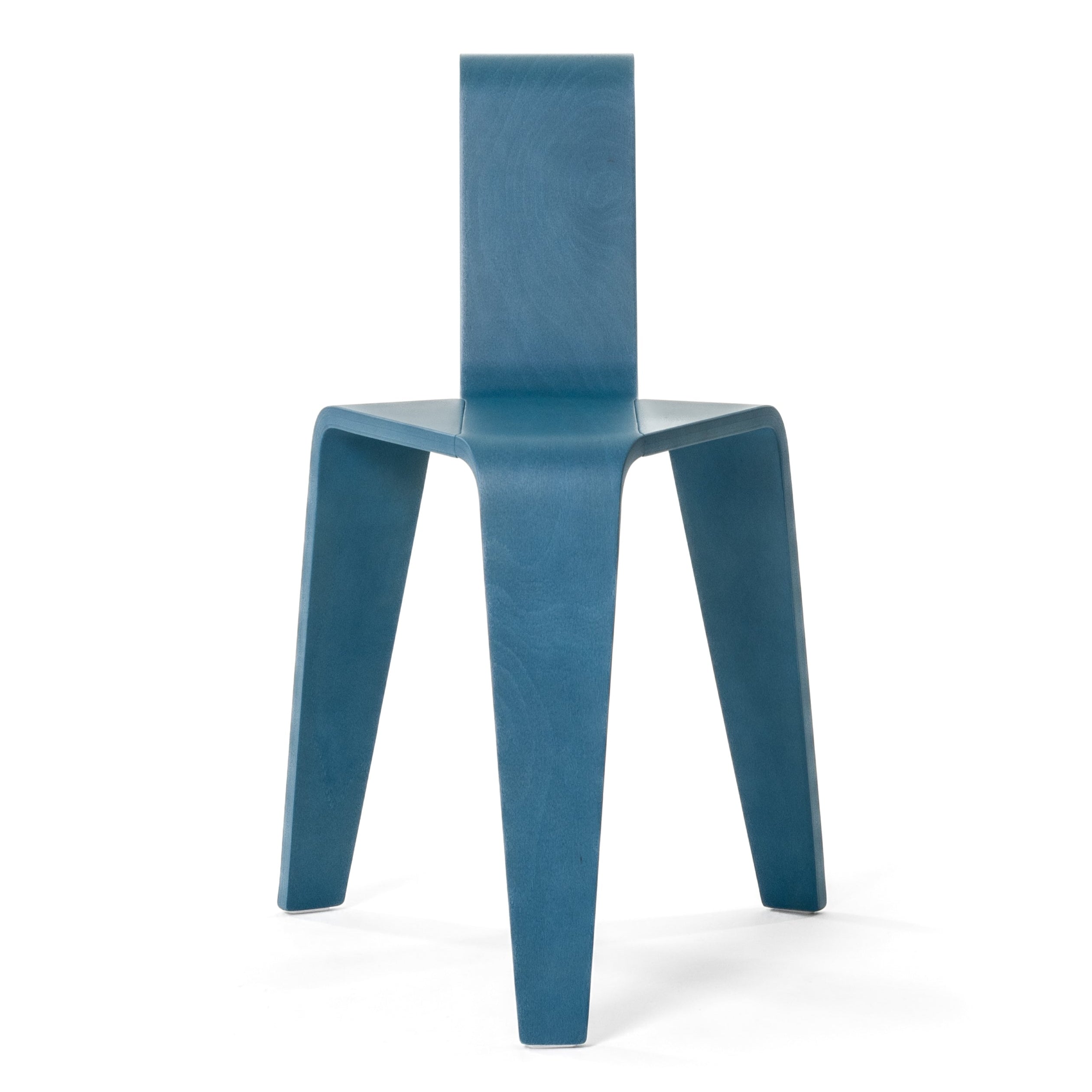 AKA Stuhl Blau Buchenholz