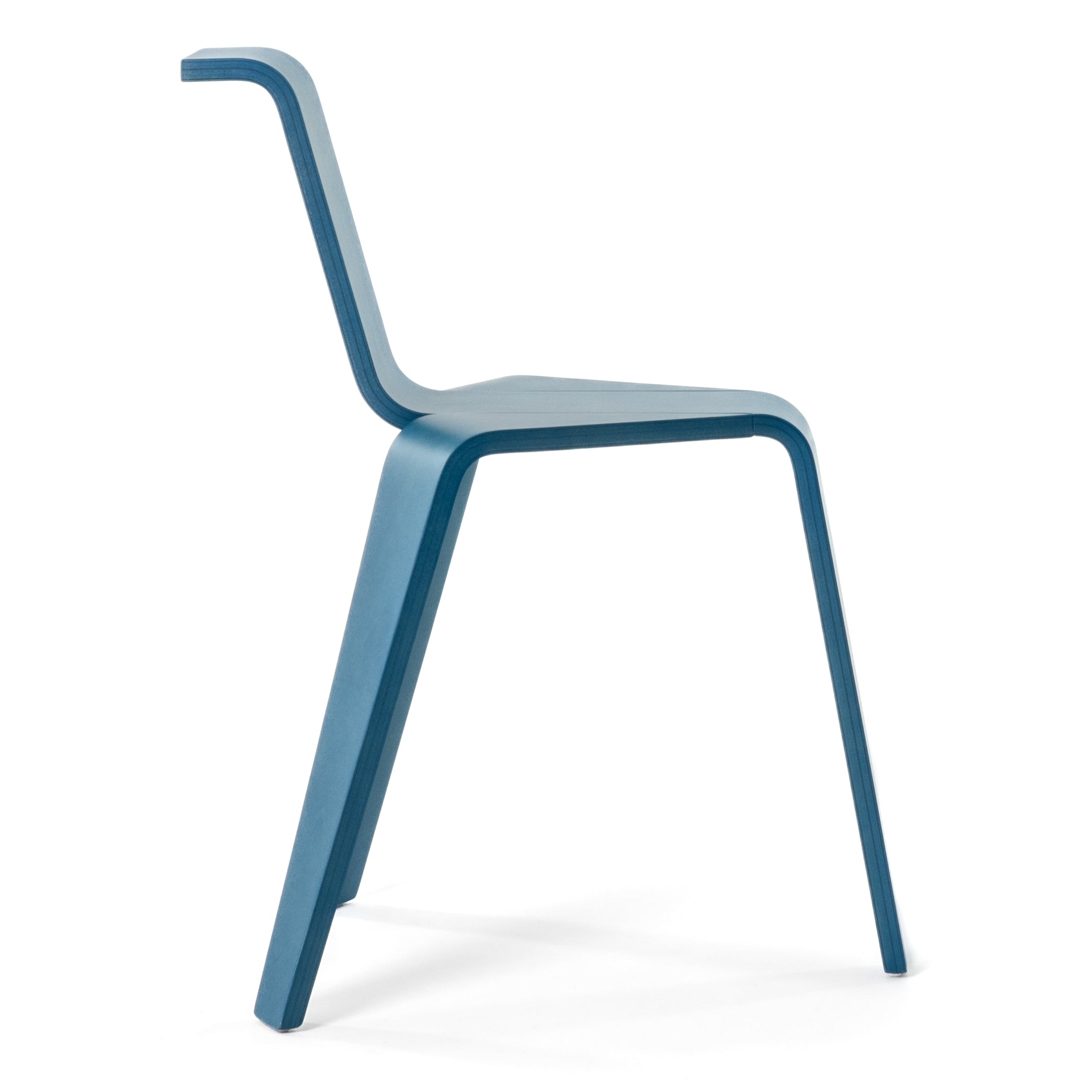 AKA Stuhl Blau Buchenholz