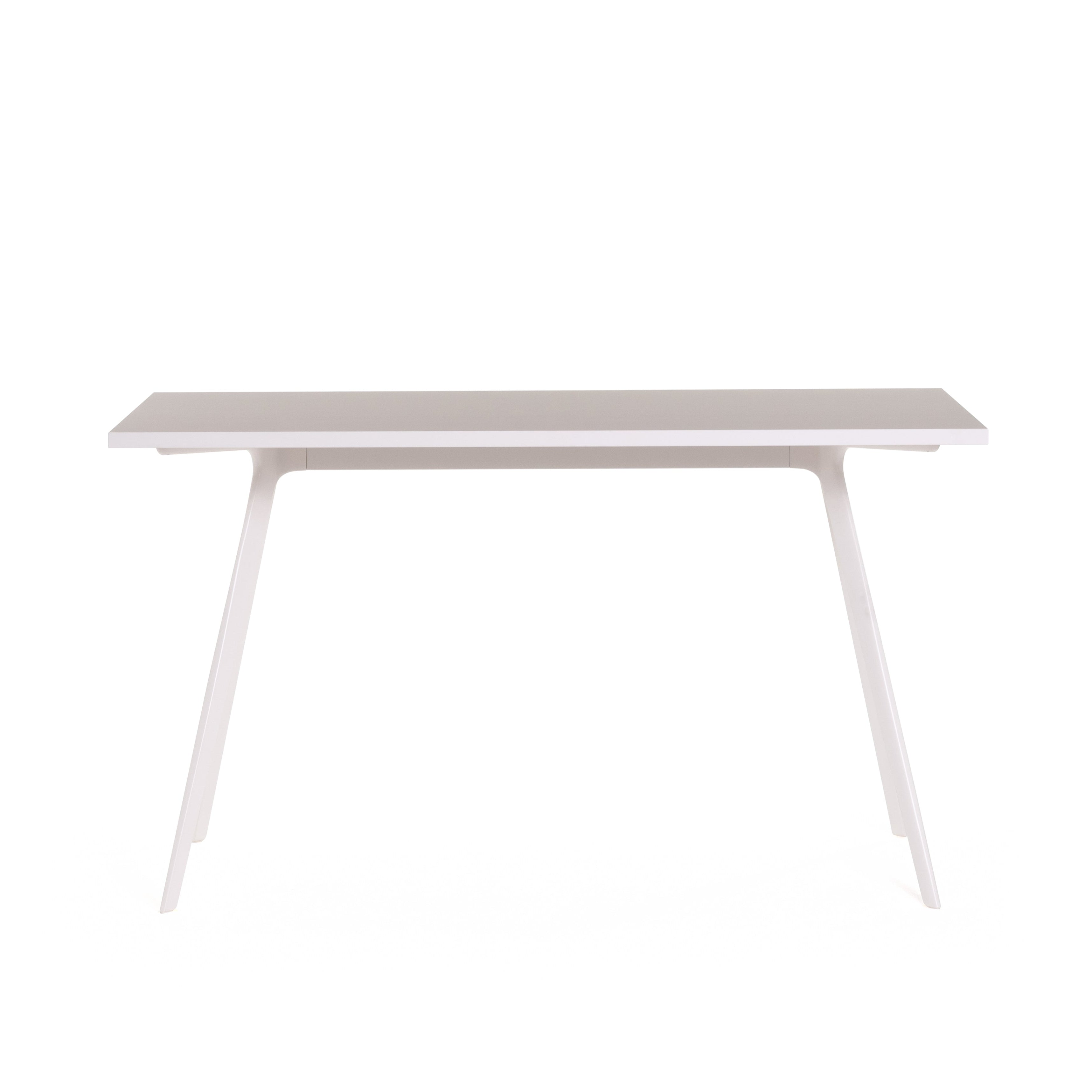 BAGUETTE Schreibtisch beige mit weißem Untergestell