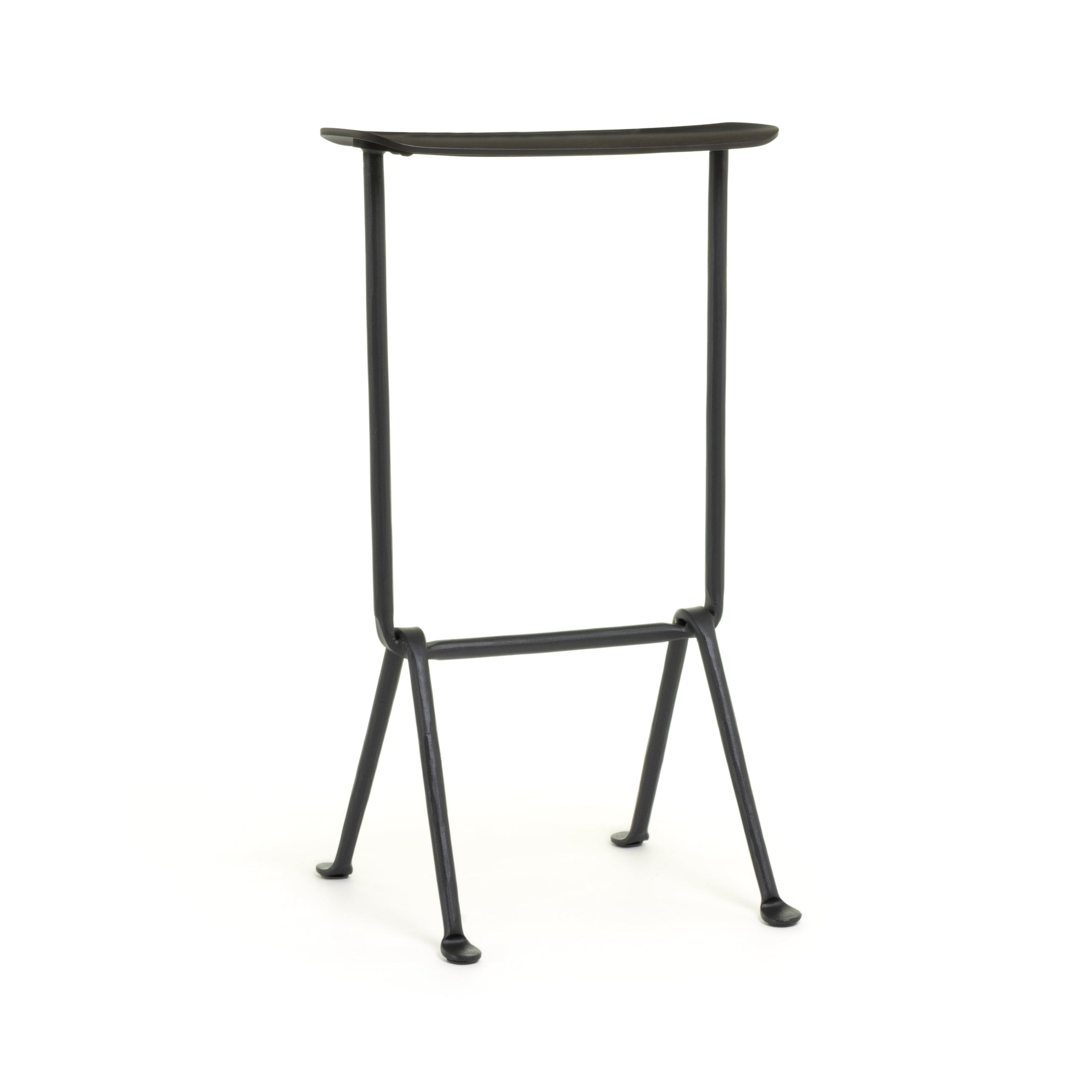 OFFICINA bar stool with anthracite base and black beech seat