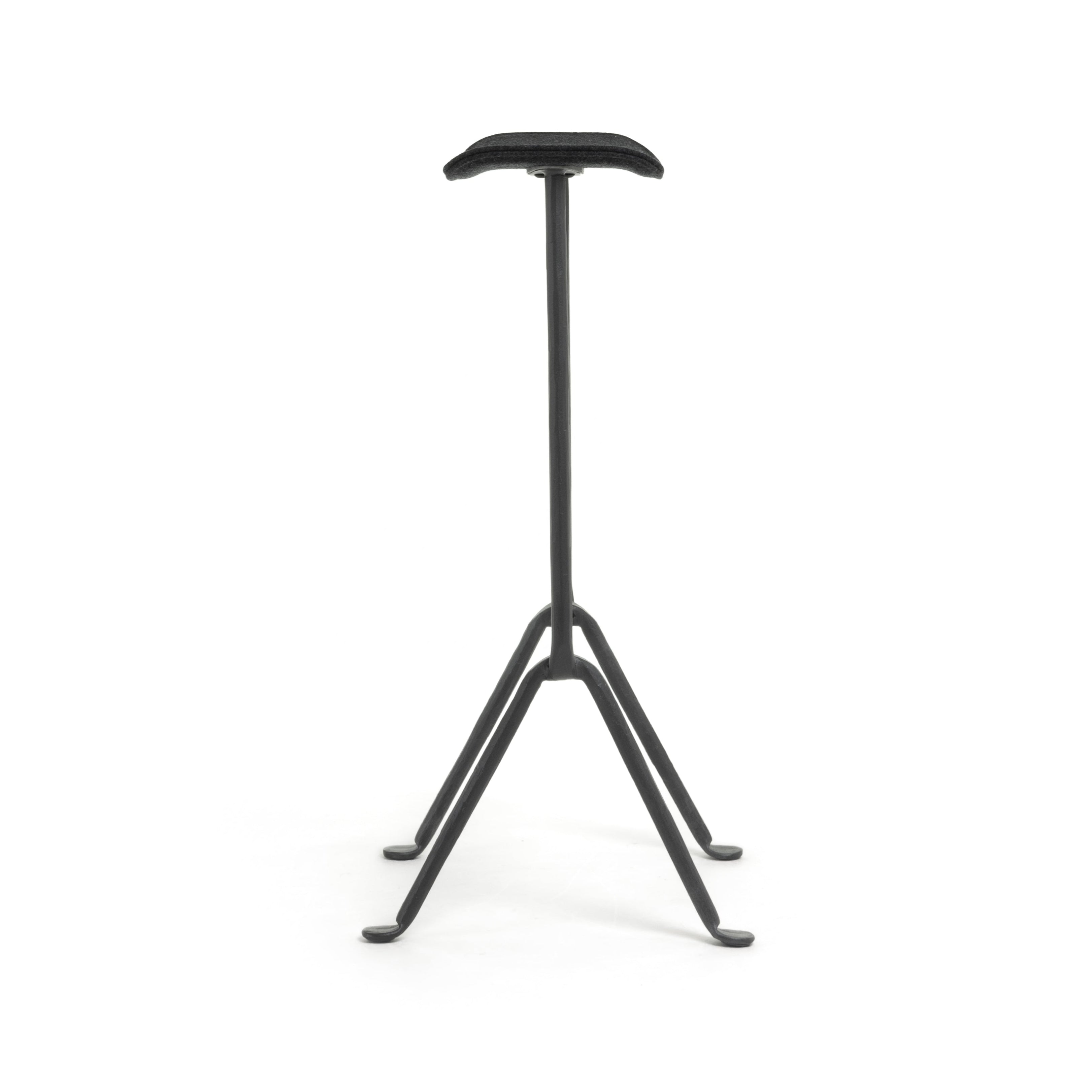 OFFICINA bar stool with anthracite base and gray seat