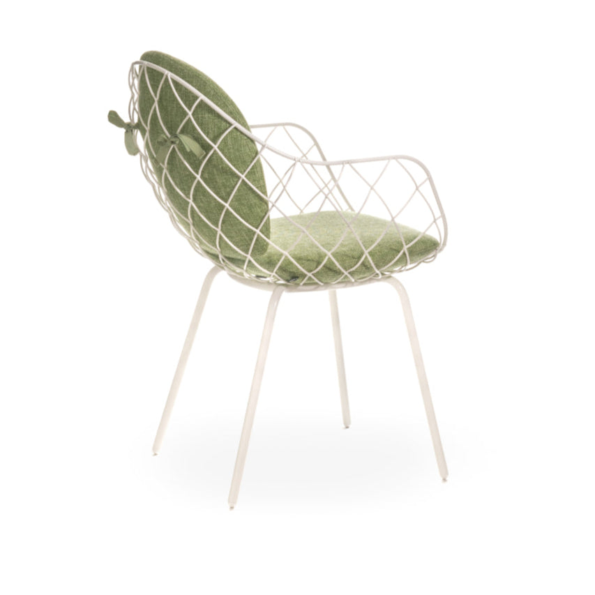 Outdoor chair PIÑA green with white base