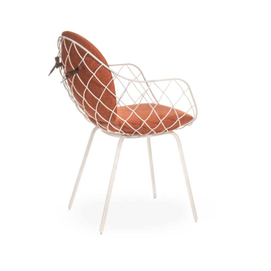 Outdoor chair PIÑA red with white base