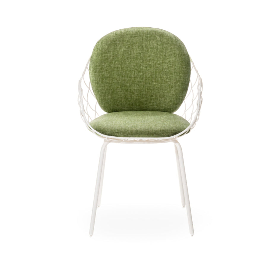 Outdoor chair PIÑA green with white base