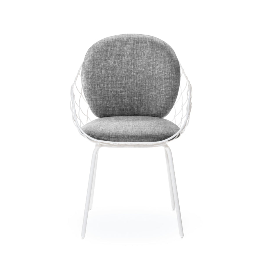 Outdoor chair PIÑA gray with white base