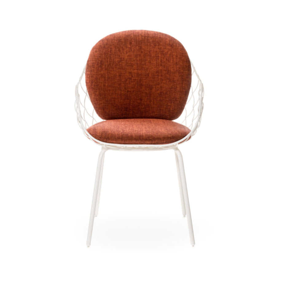 Outdoor chair PIÑA red with white base