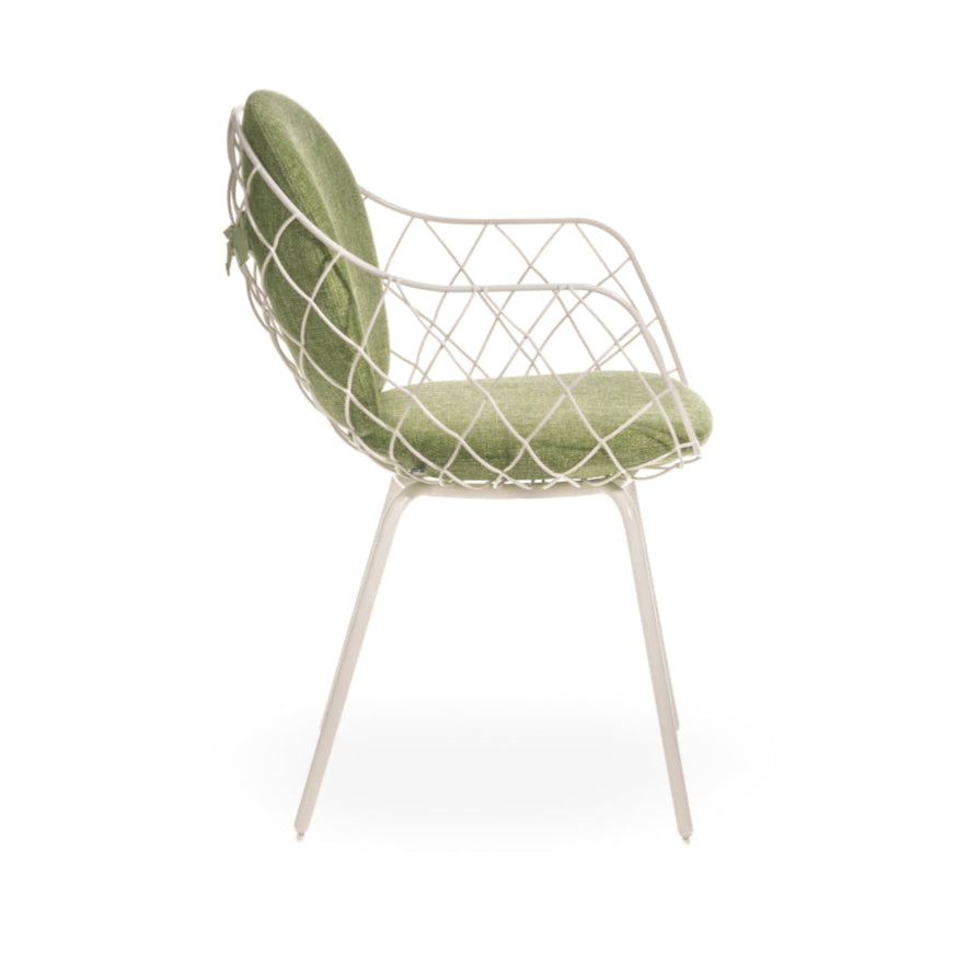 Outdoor chair PIÑA green with white base