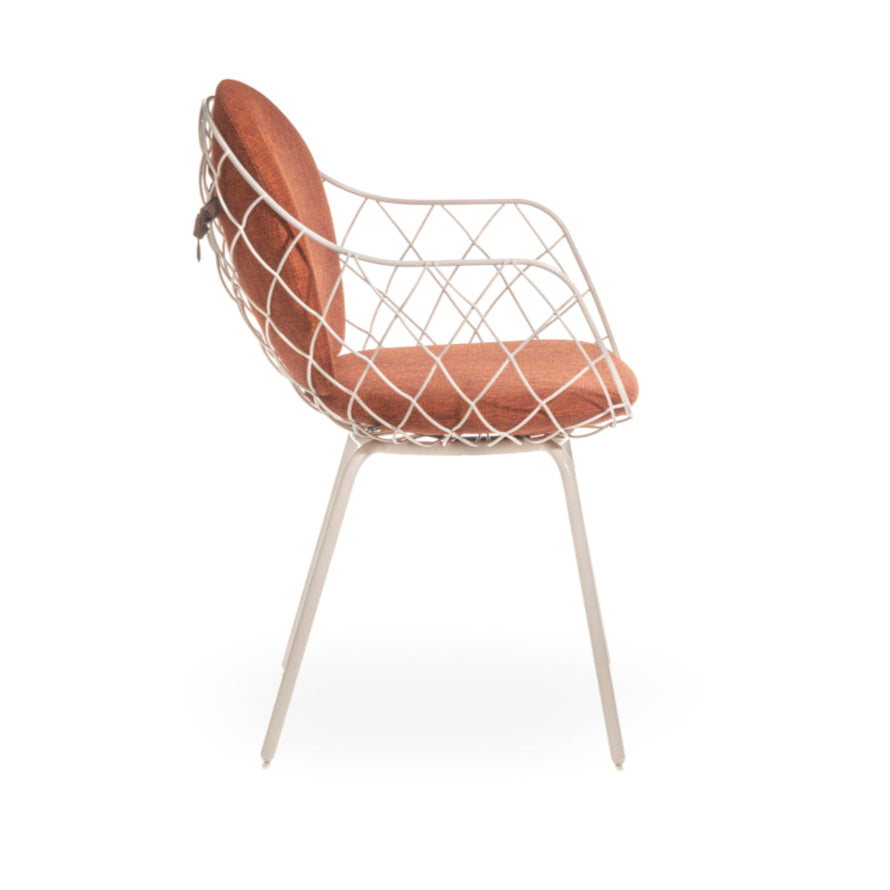 Outdoor chair PIÑA red with white base