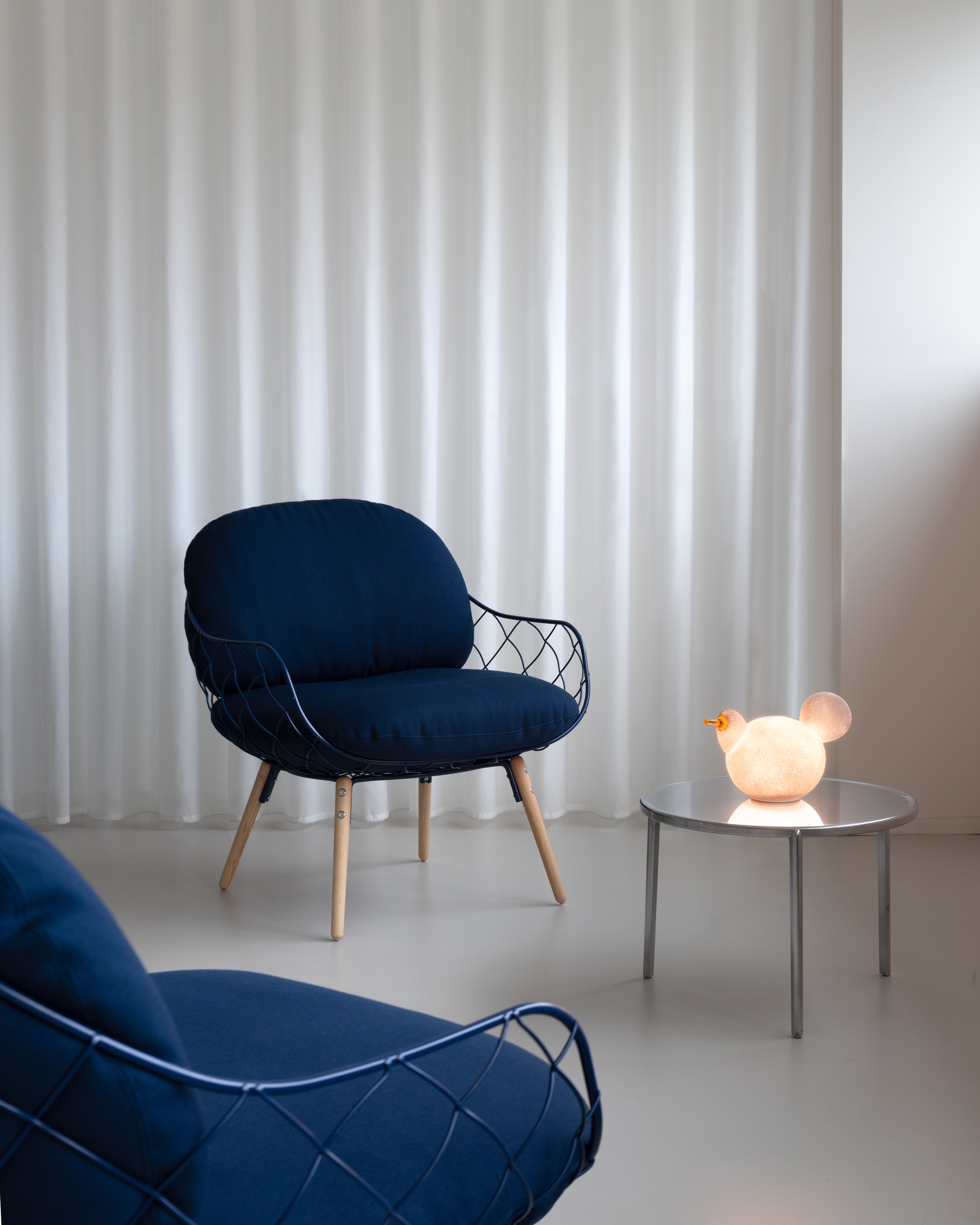 Couchtisch rund TAMBOUR poliertes Aluminium