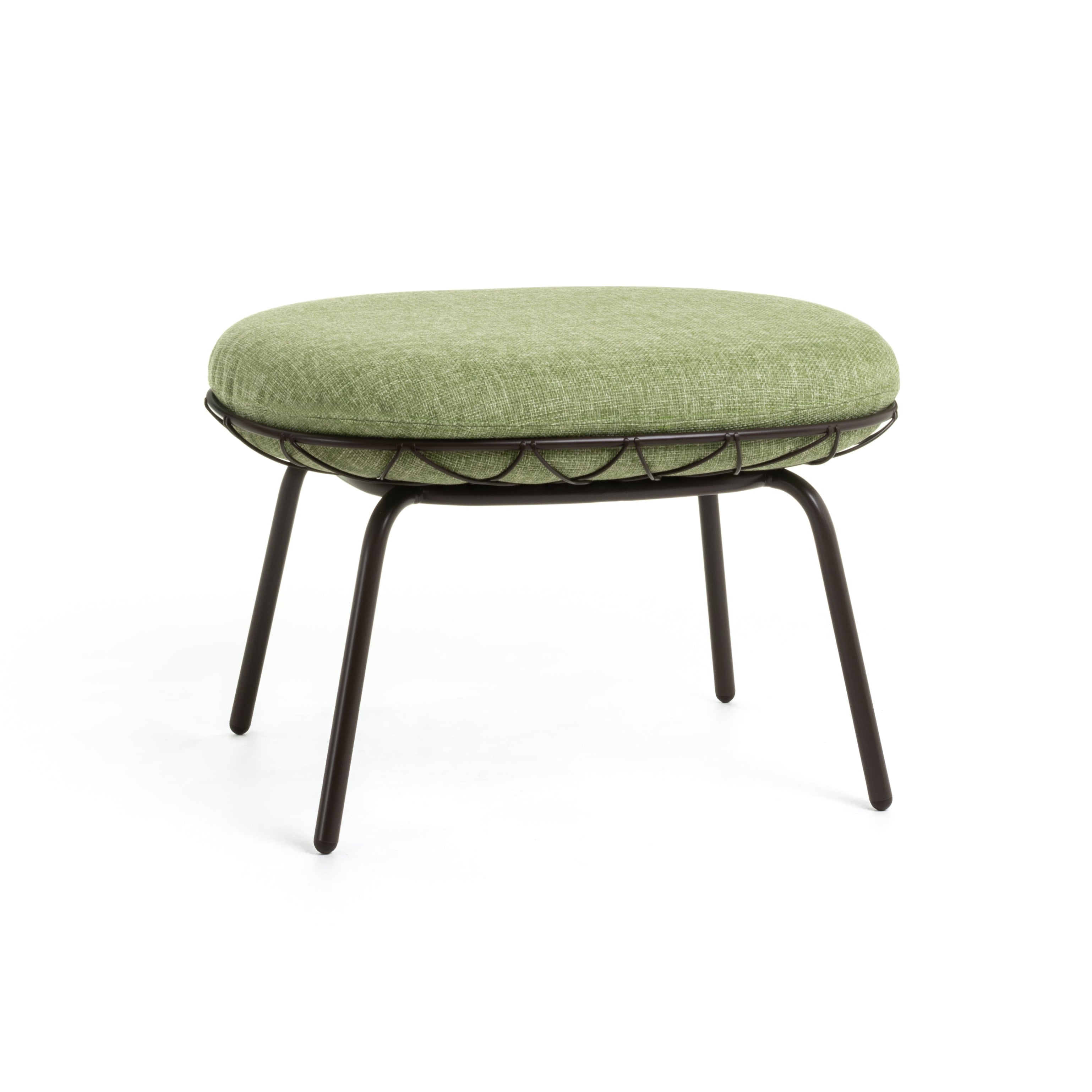 PIÑA Outdoor-Pouf grün mit schwarzem Sockel