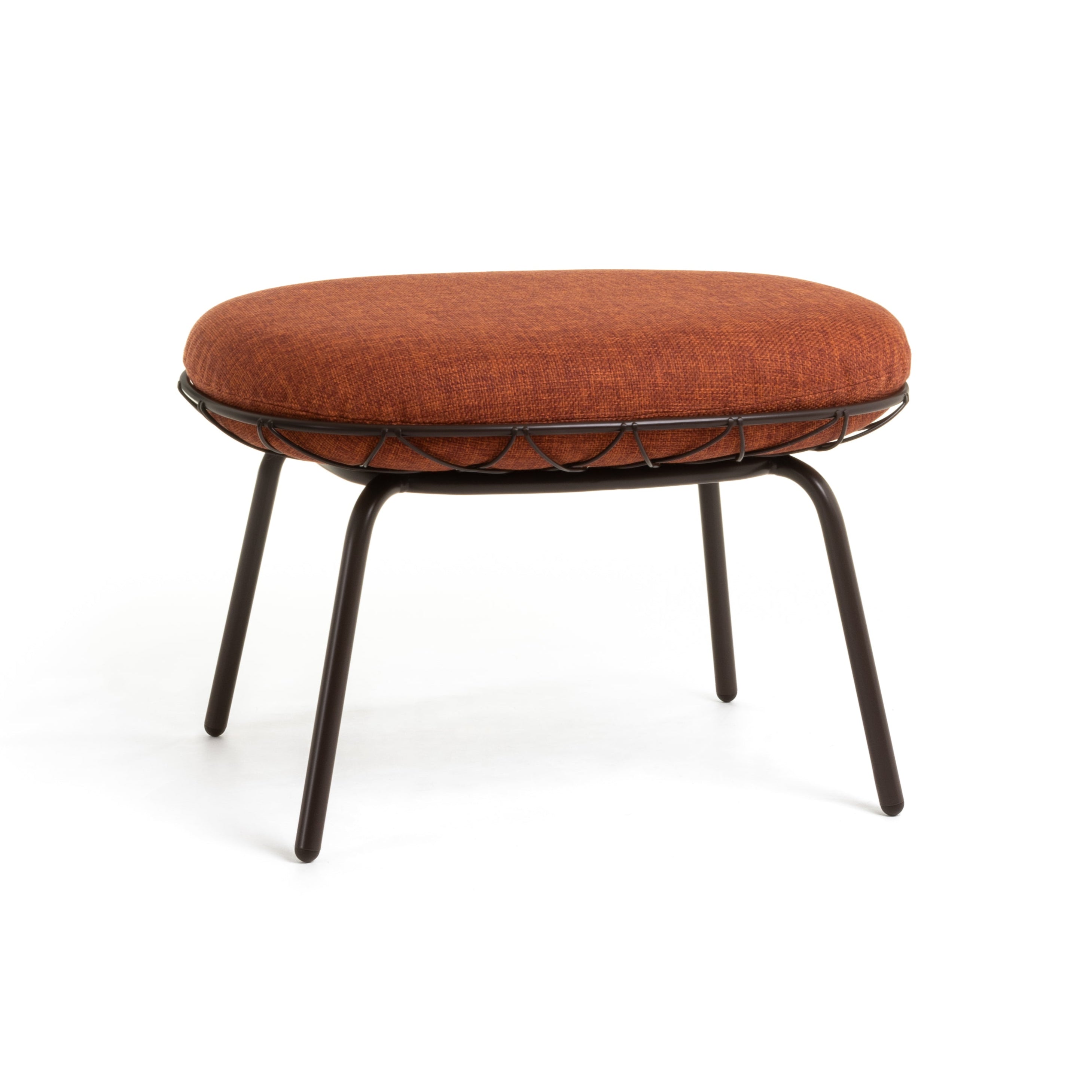 PIÑA Outdoor-Pouf rot mit schwarzem Sockel