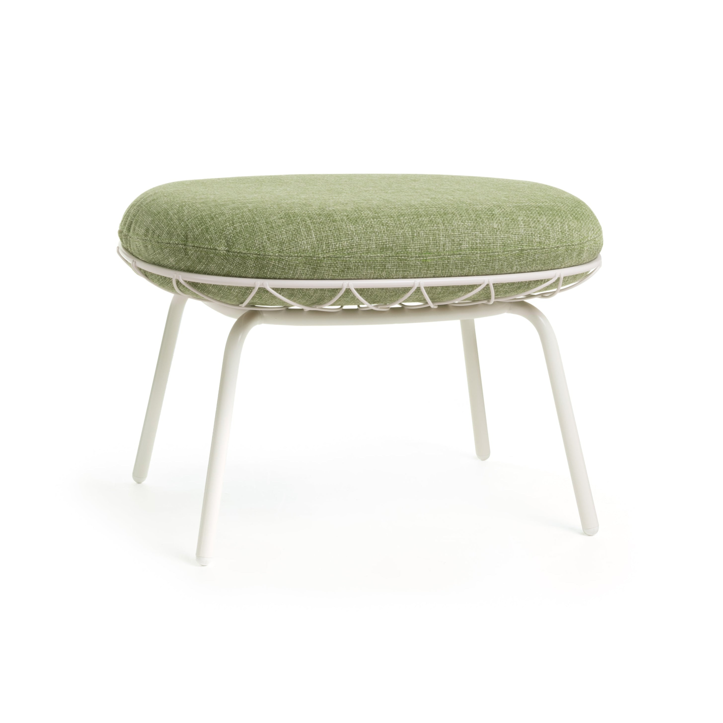 PIÑA Outdoor-Pouf grün mit weißem Sockel