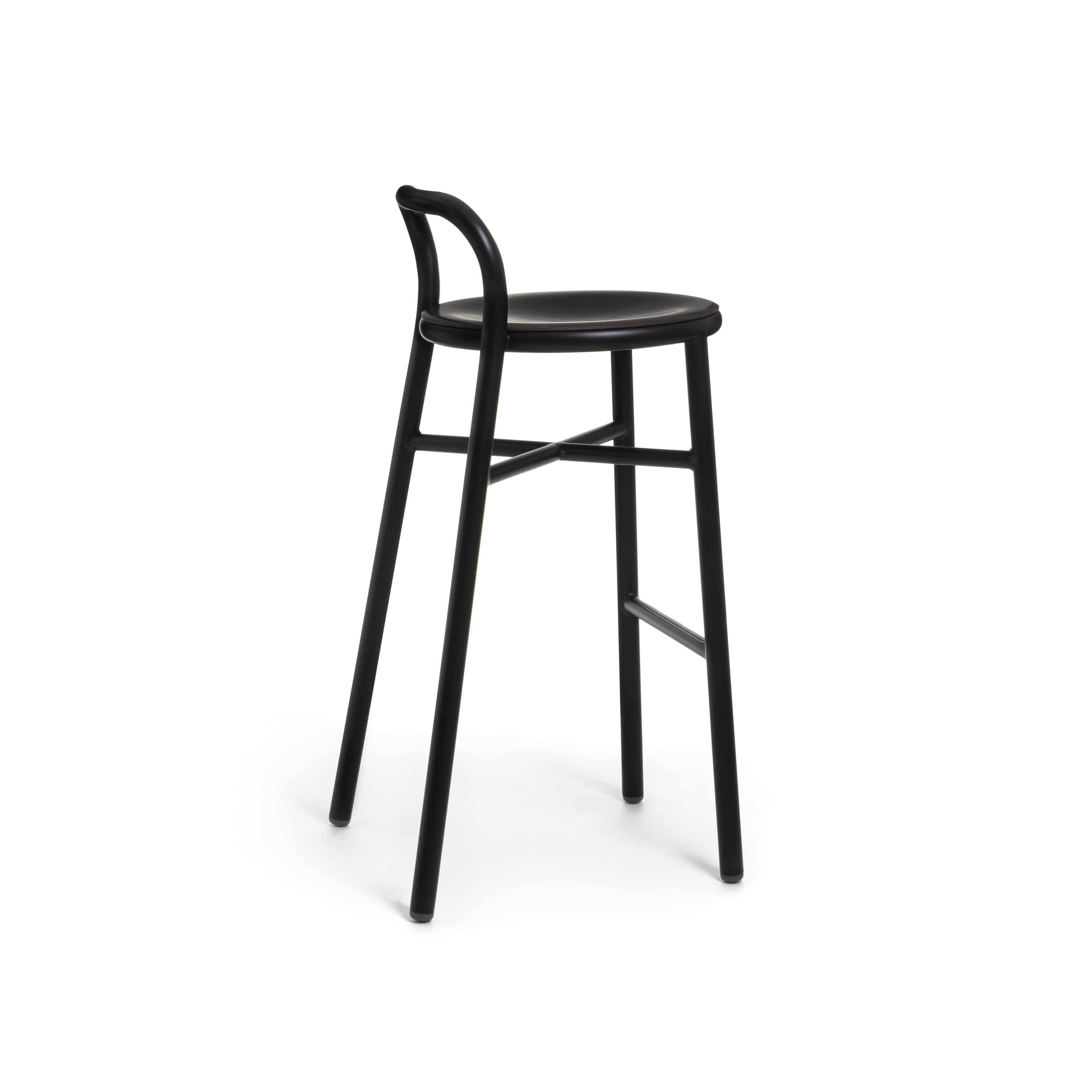 PIPE Hocker dunkles Buchenholz