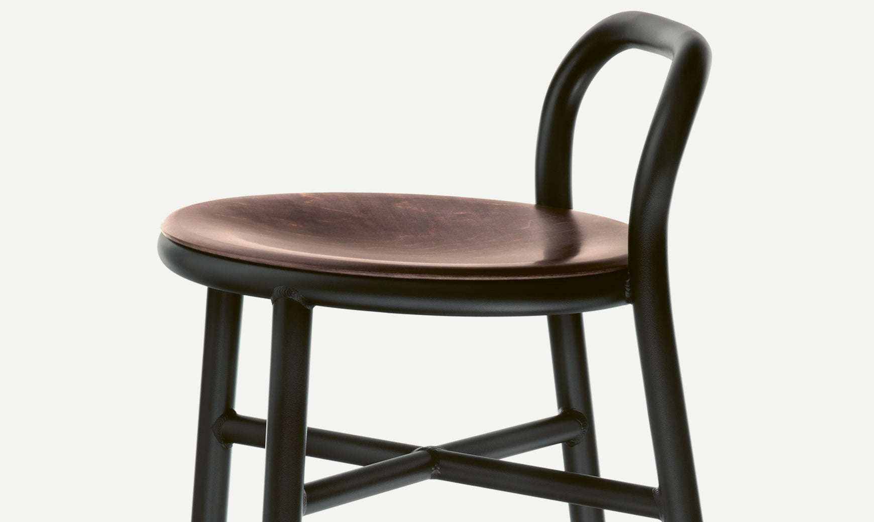 PIPE Hocker dunkles Buchenholz