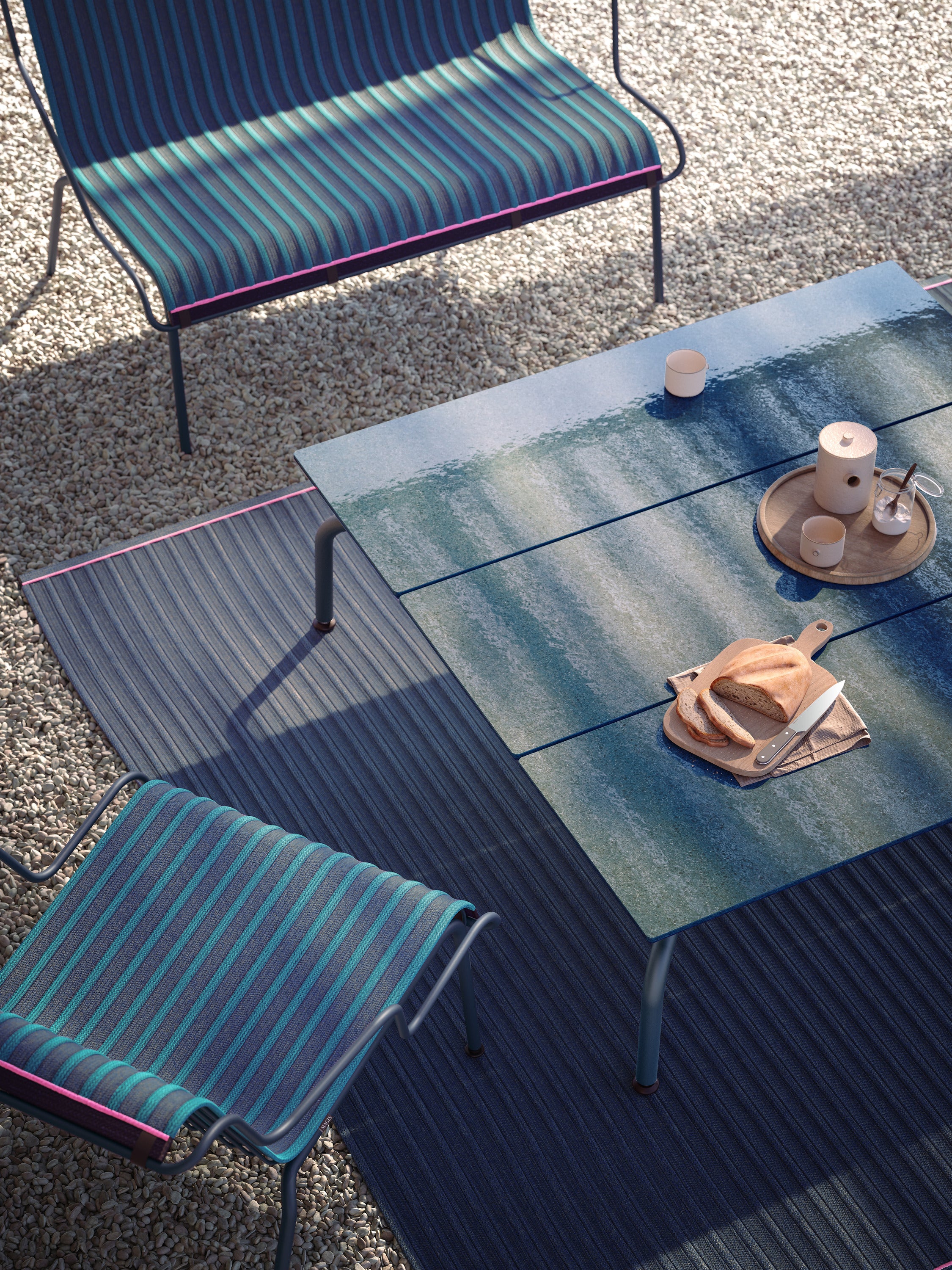 SOUTH blue garden armchair