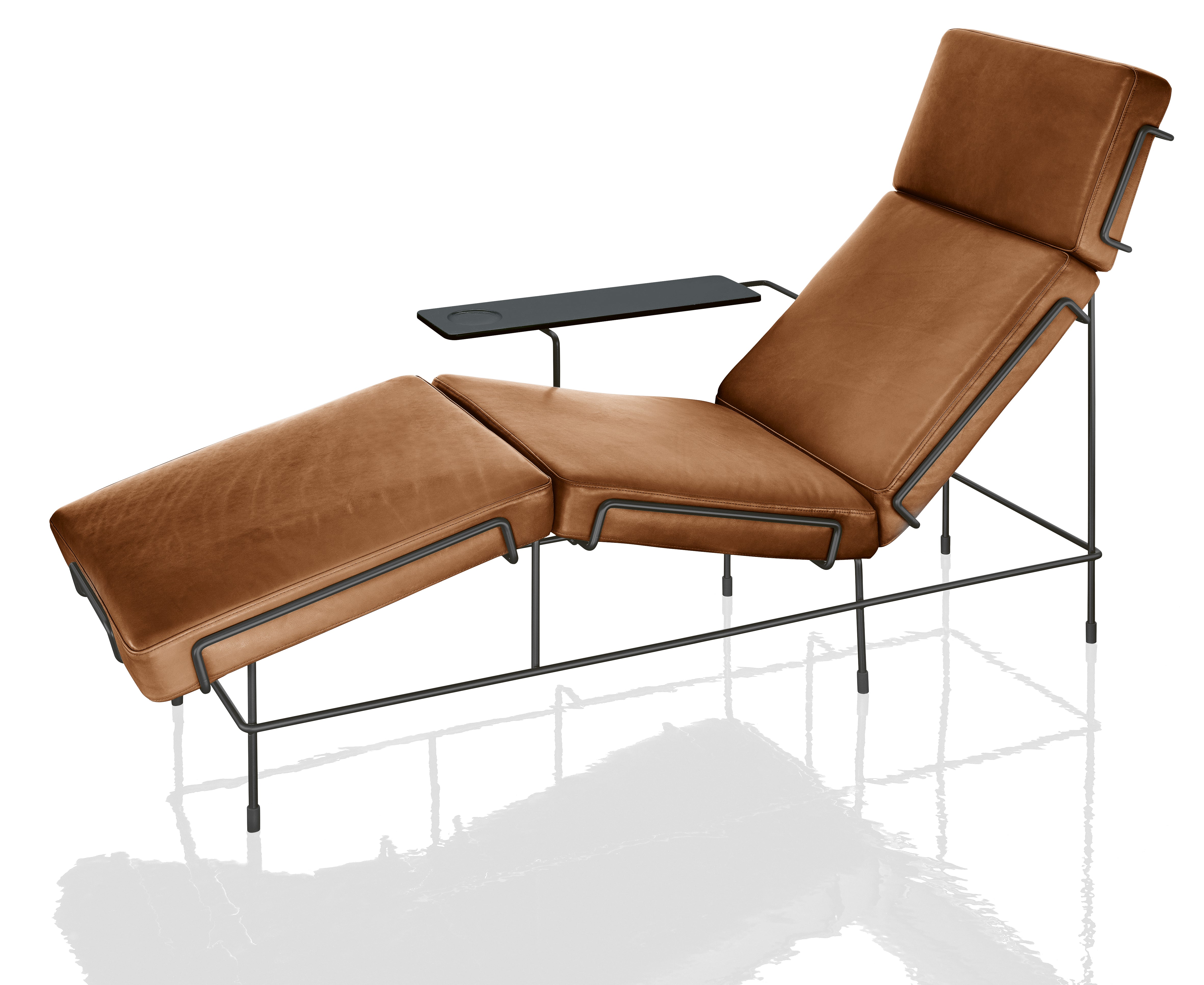 TRAFFIC upholstered daybed with a black steel base