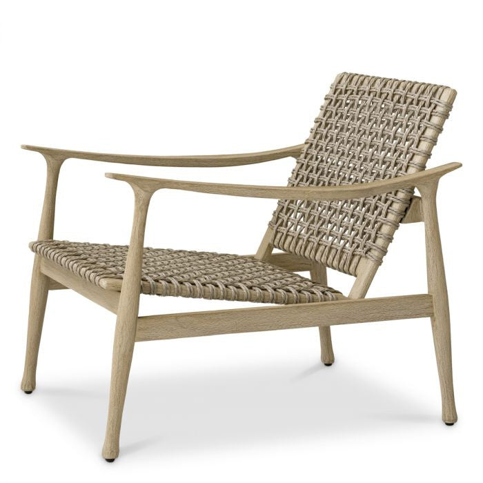 Outdoor Armchair MANZO Gray with Beige