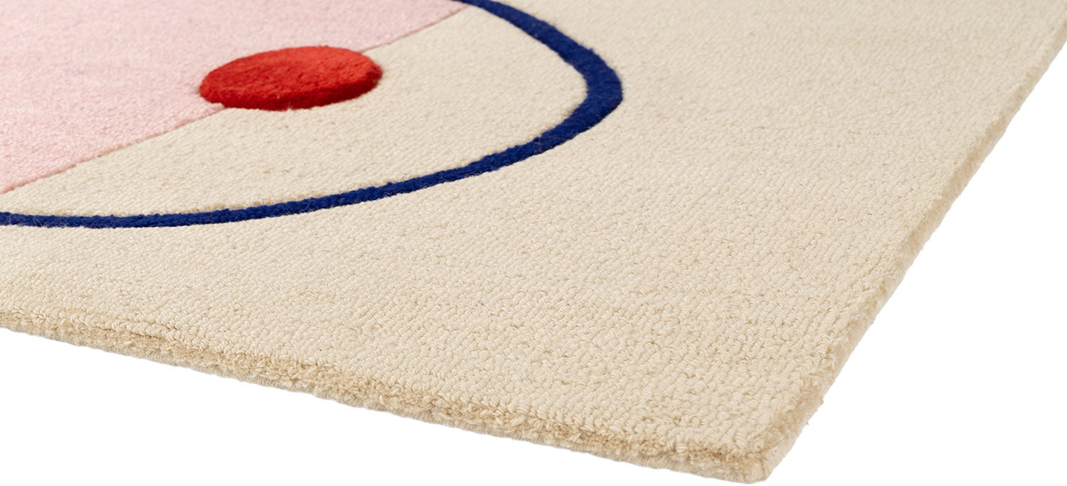 MARSEILLE Beige Rug with Cobalt and Red