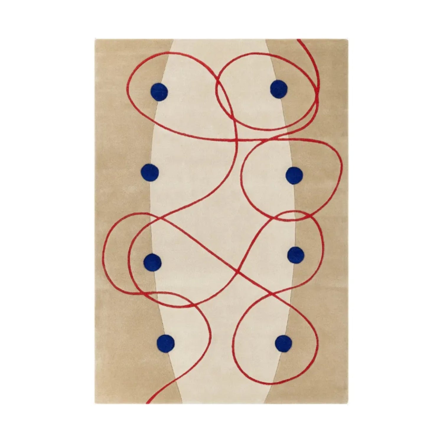 MARSEILLE Beige Rug with Red and Navy