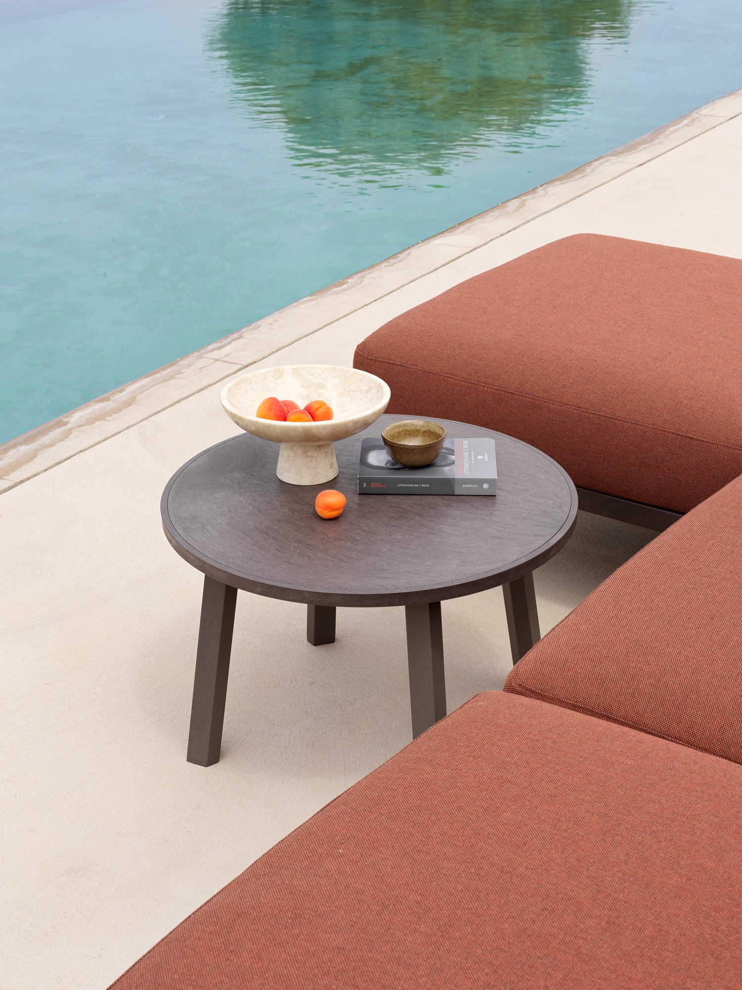 MAXIMO 5 Pearl Modular Outdoor Corner Sofa with Brown Base