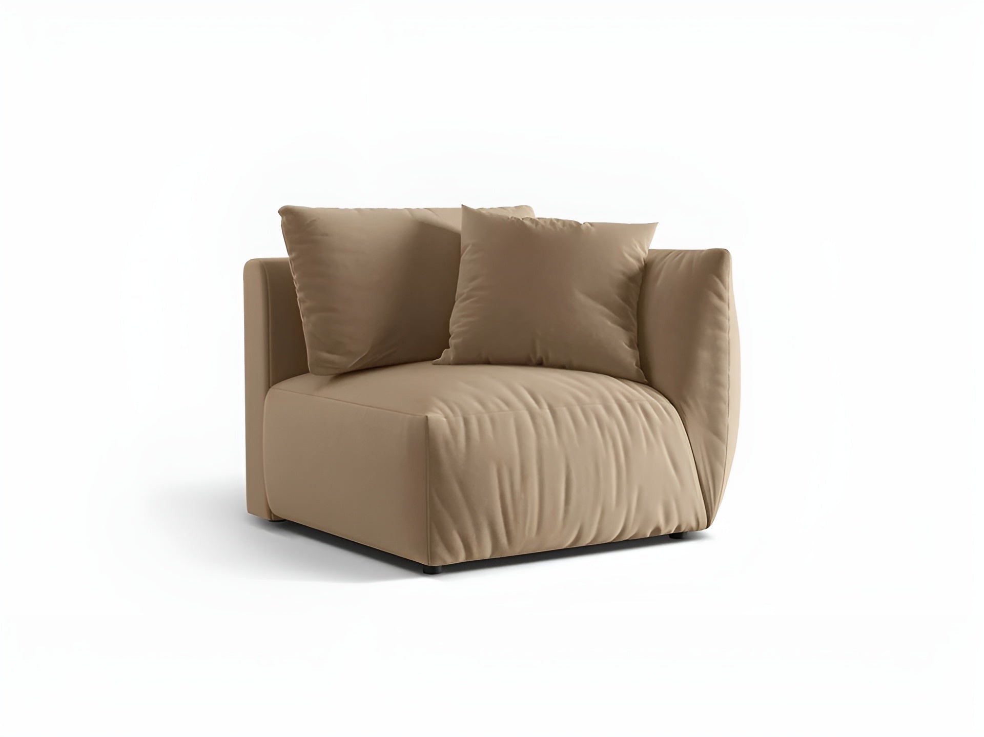 CHRIS Velvet Modular Sofa - Right-Side Element in Sand