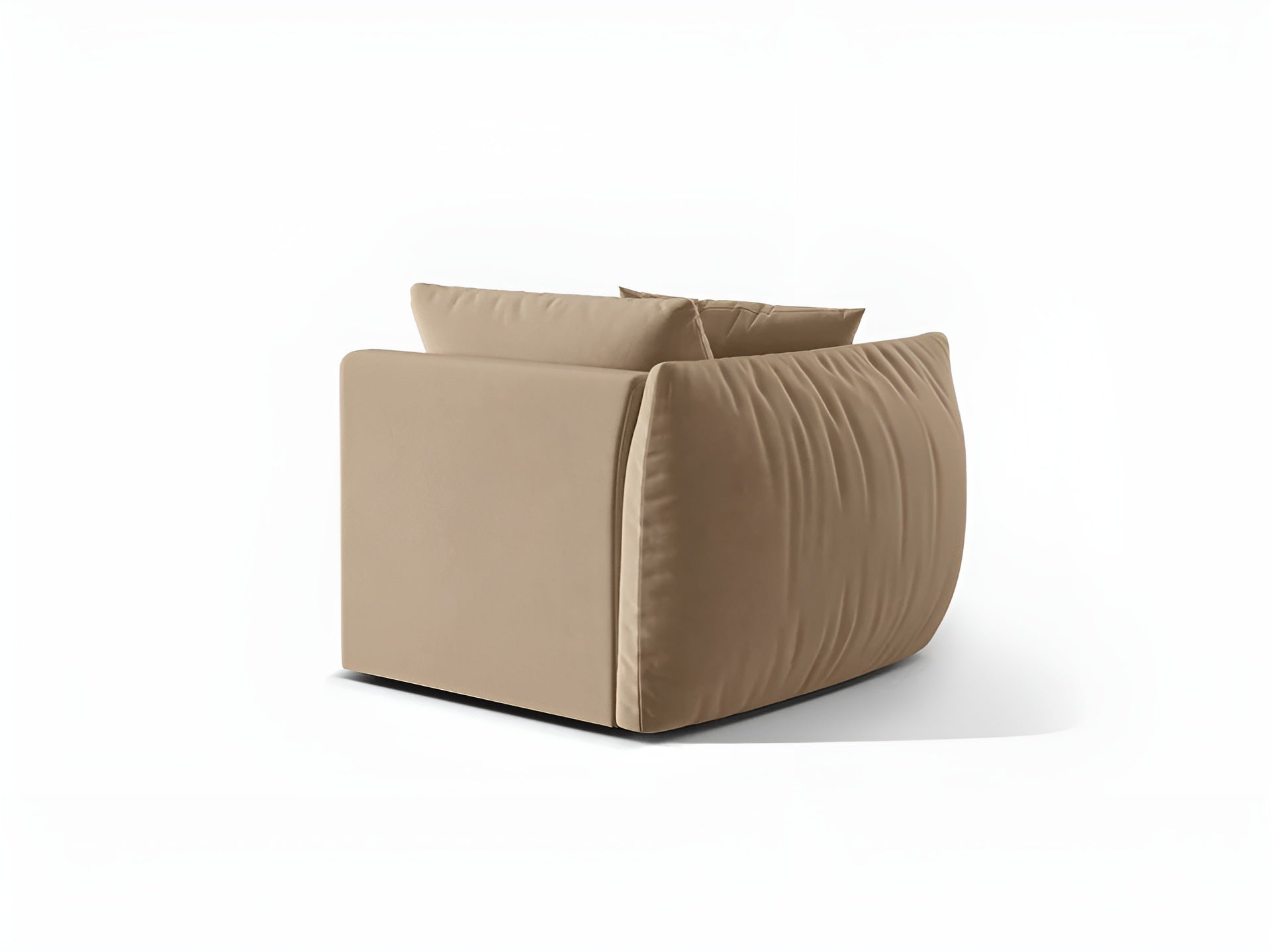 Modulares Samtsofa CHRIS - linkes Element in Sandfarbe