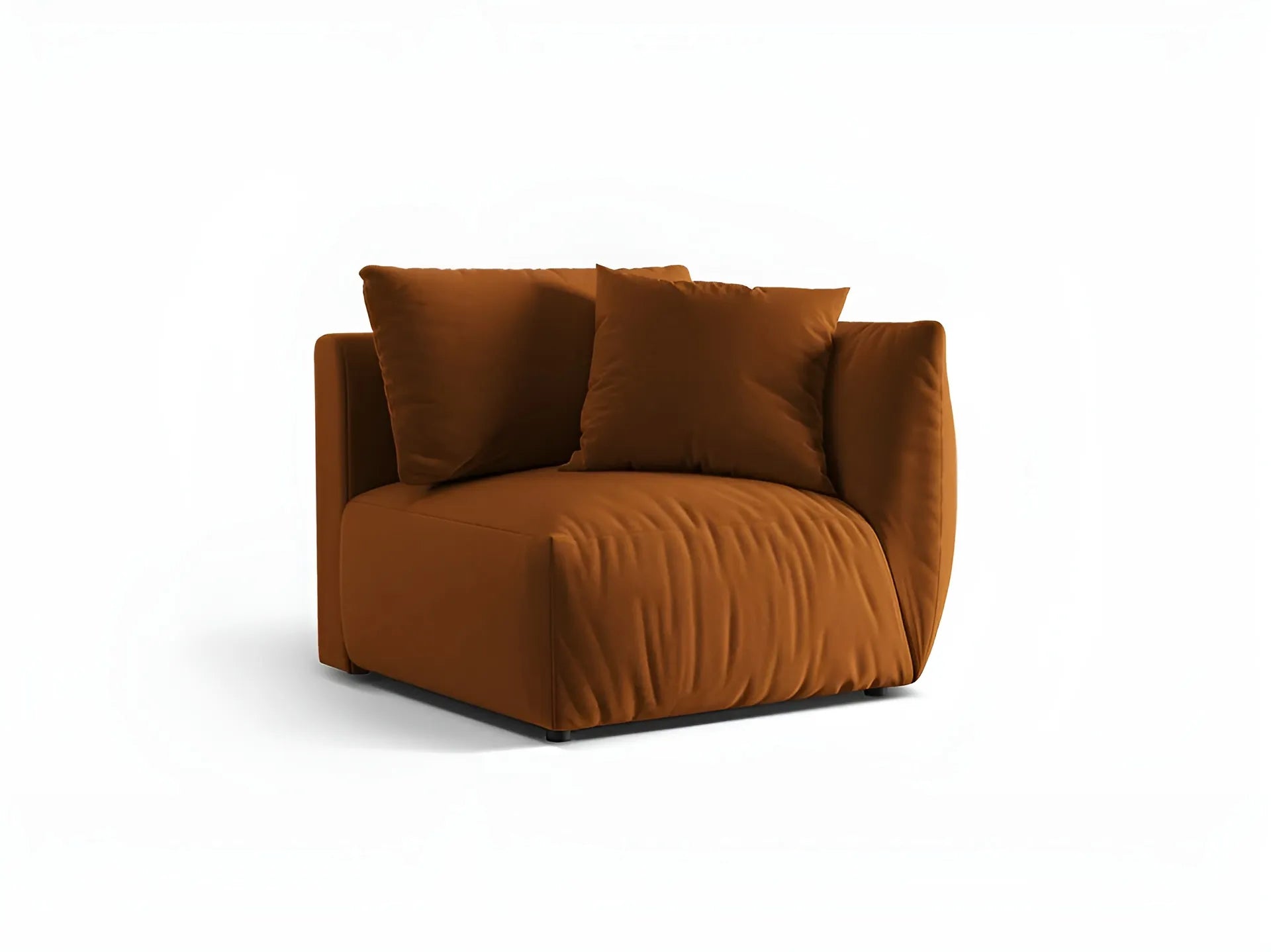 CHRIS Velvet Modular Sofa - Right Element Terracotta