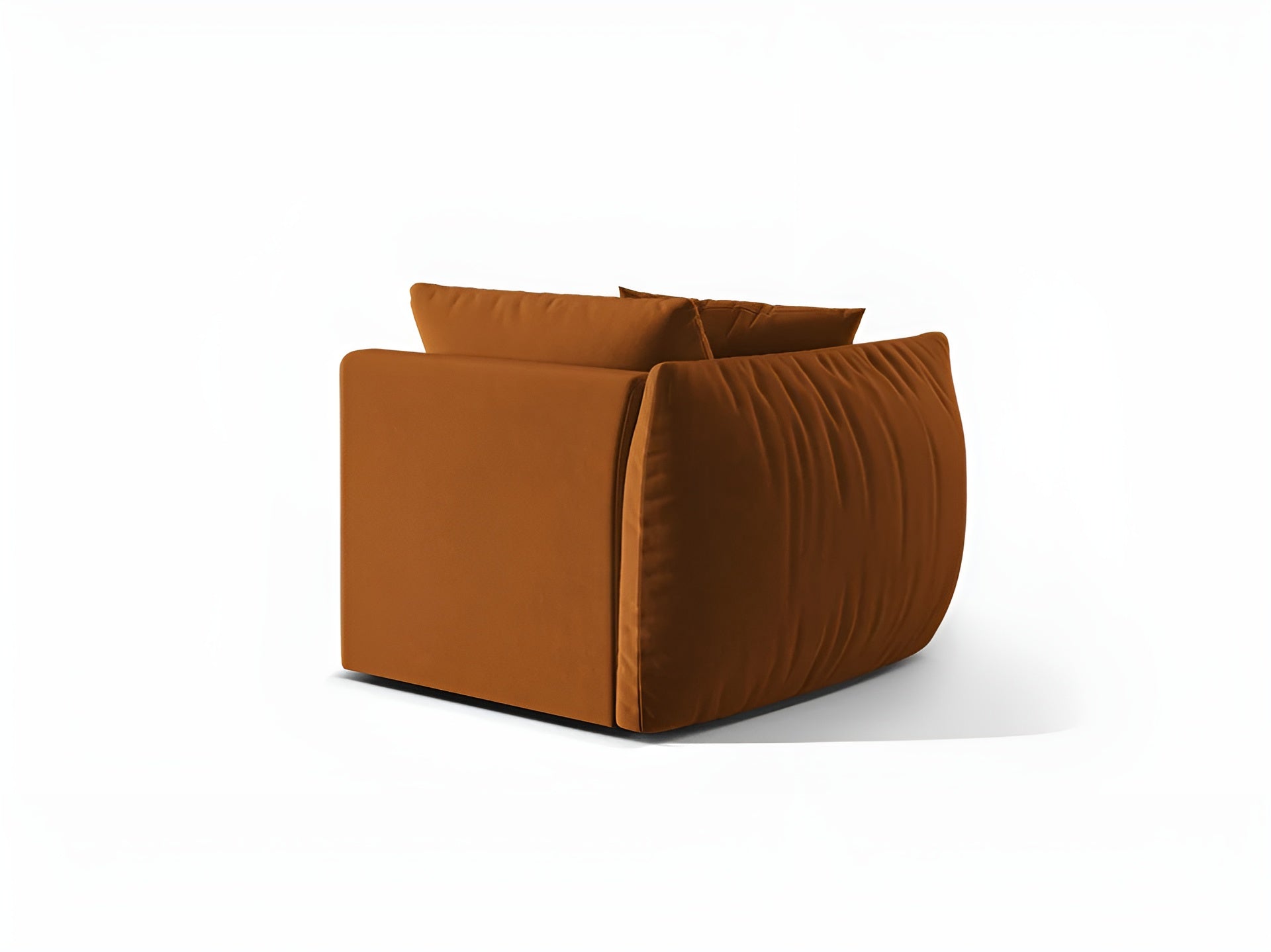 Modulares Samtsofa CHRIS - linkes Element Terrakotta