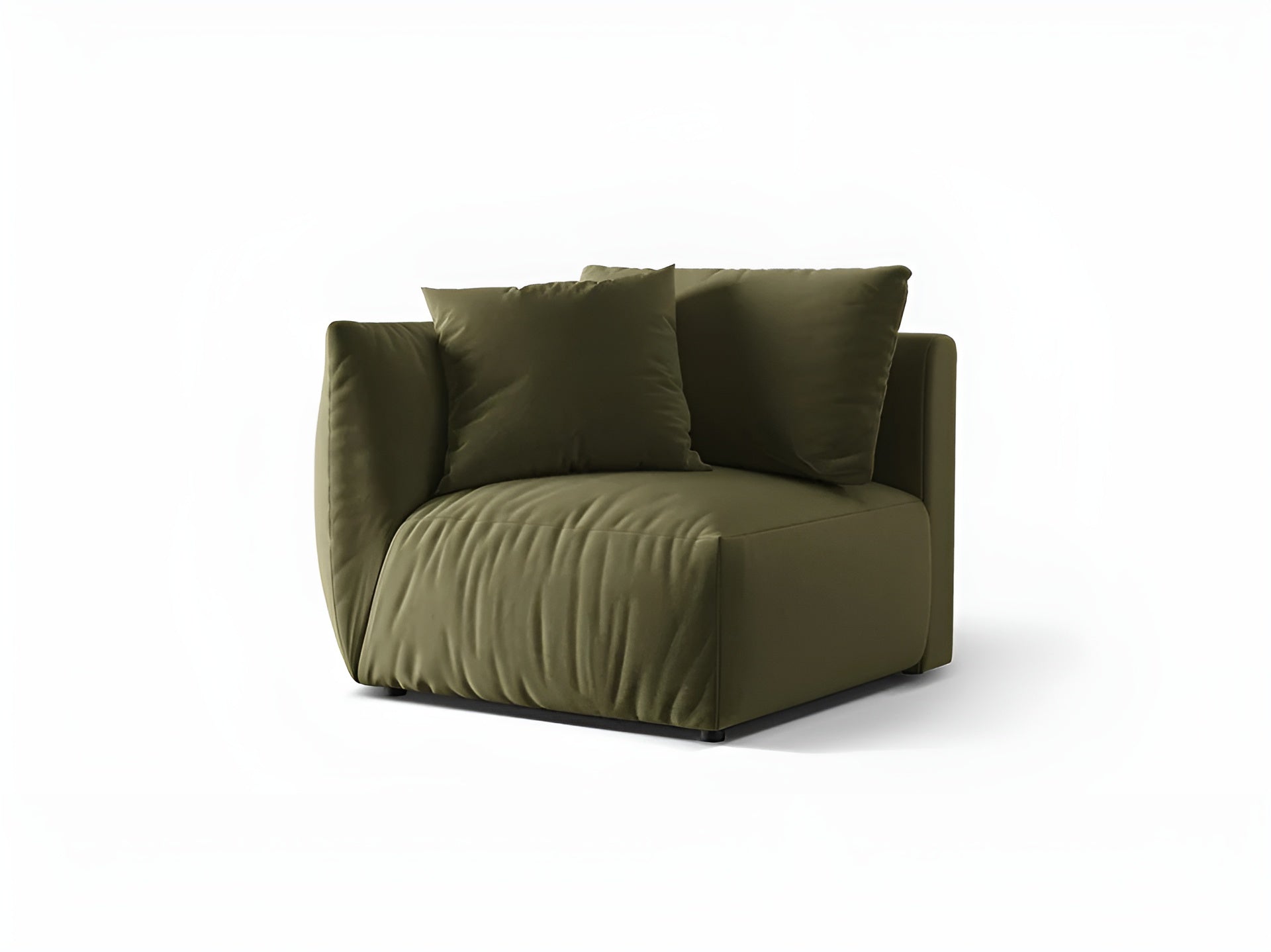 CHRIS Velvet Modular Sofa - Left Element in Light Green