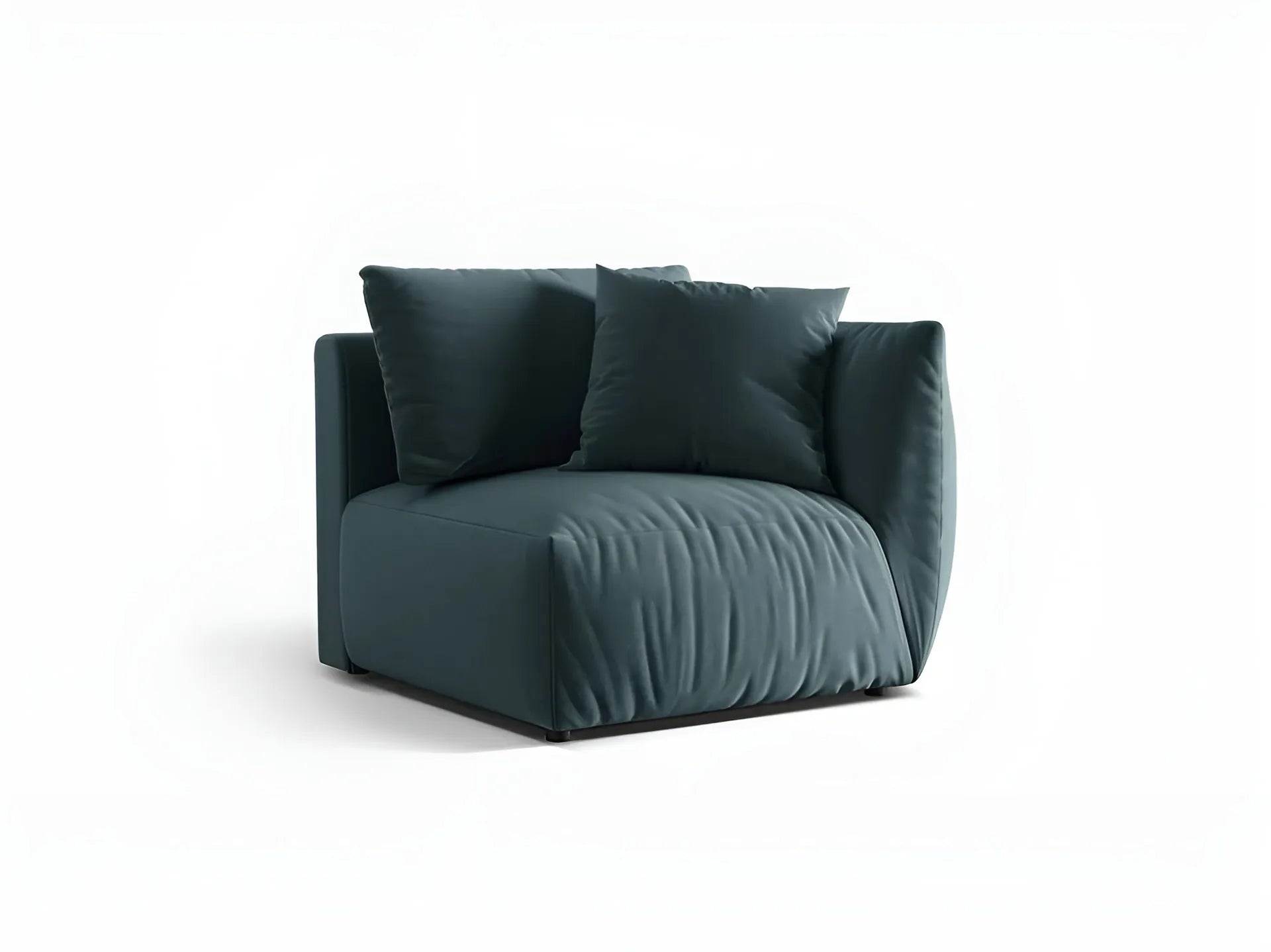 Modulares Samtsofa CHRIS - rechte Element in Hellblau