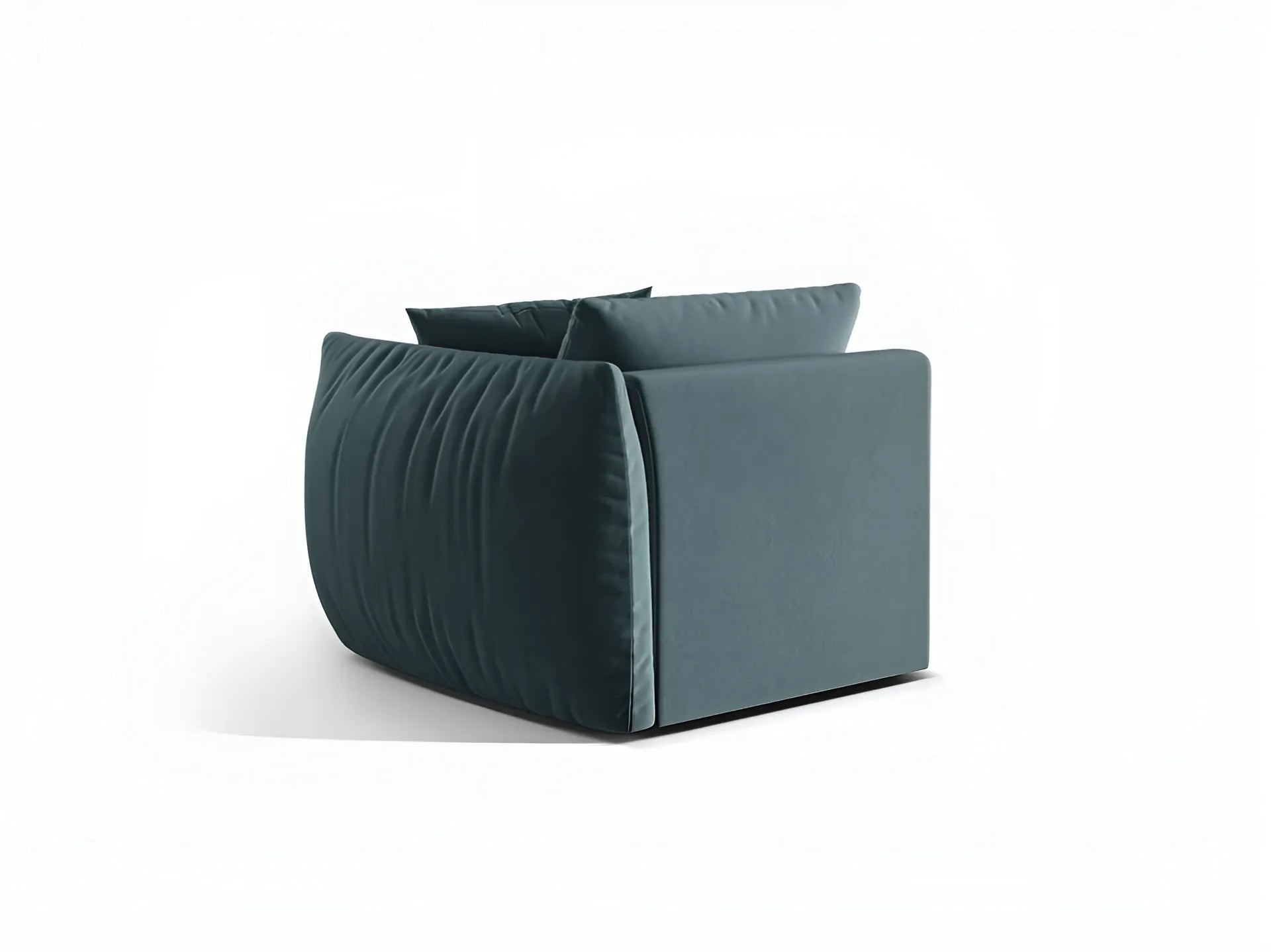 Modulares Samtsofa CHRIS - rechte Element in Hellblau