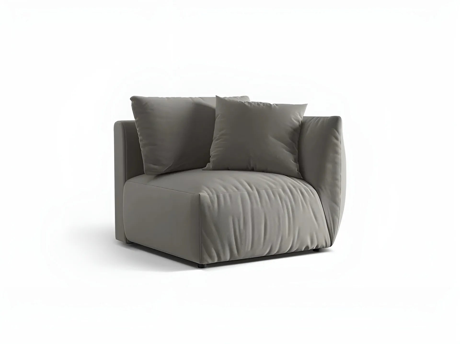CHRIS Velvet Modular Sofa - Right-Side Element Gray