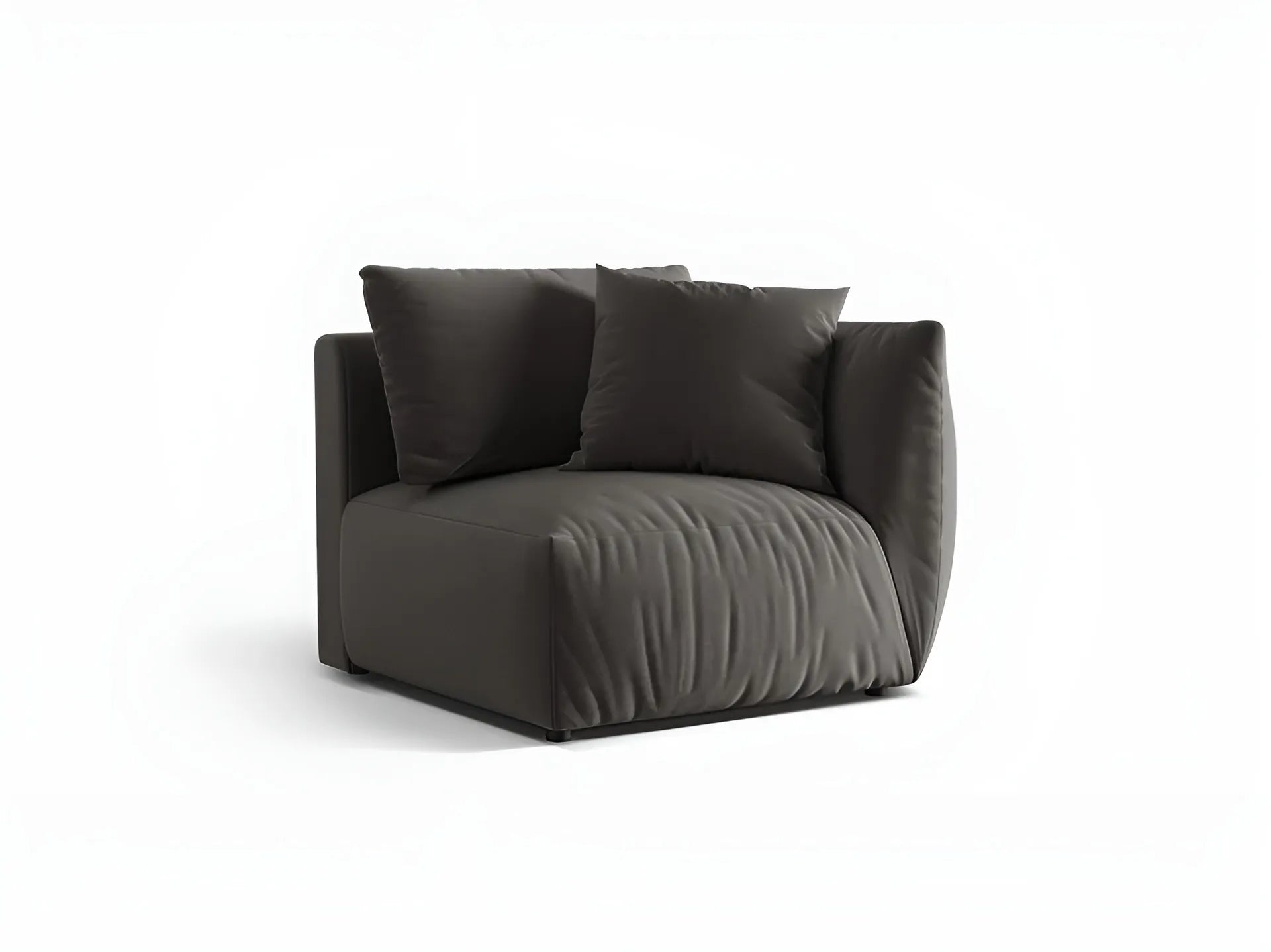 Modulares Samtsofa CHRIS - rechte Element in Dunkelgrau