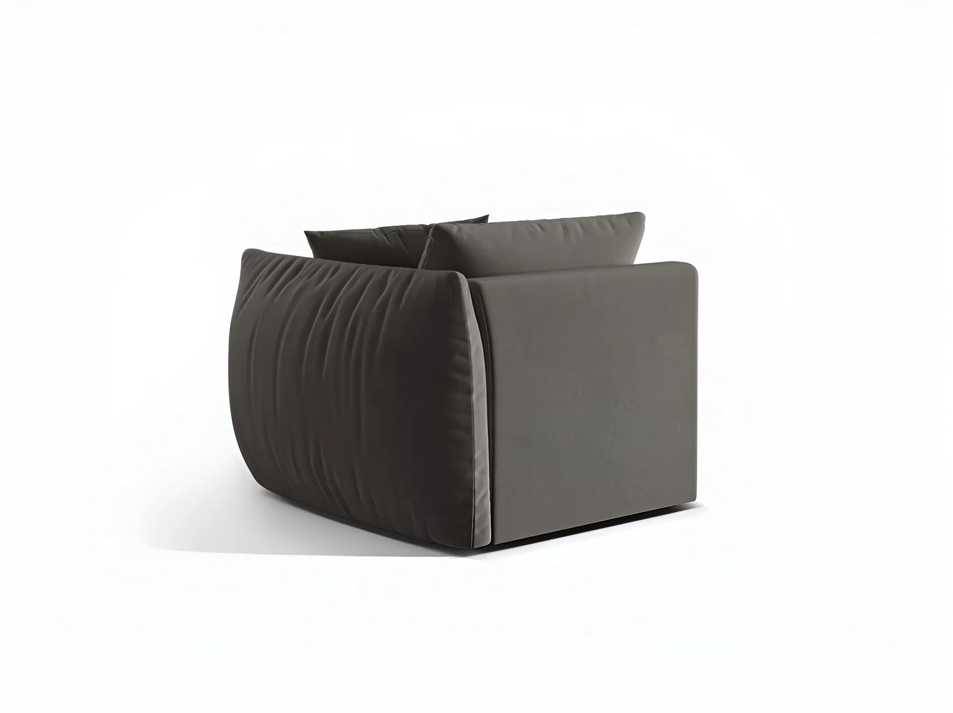 Modulares Samtsofa CHRIS - rechte Element in Dunkelgrau